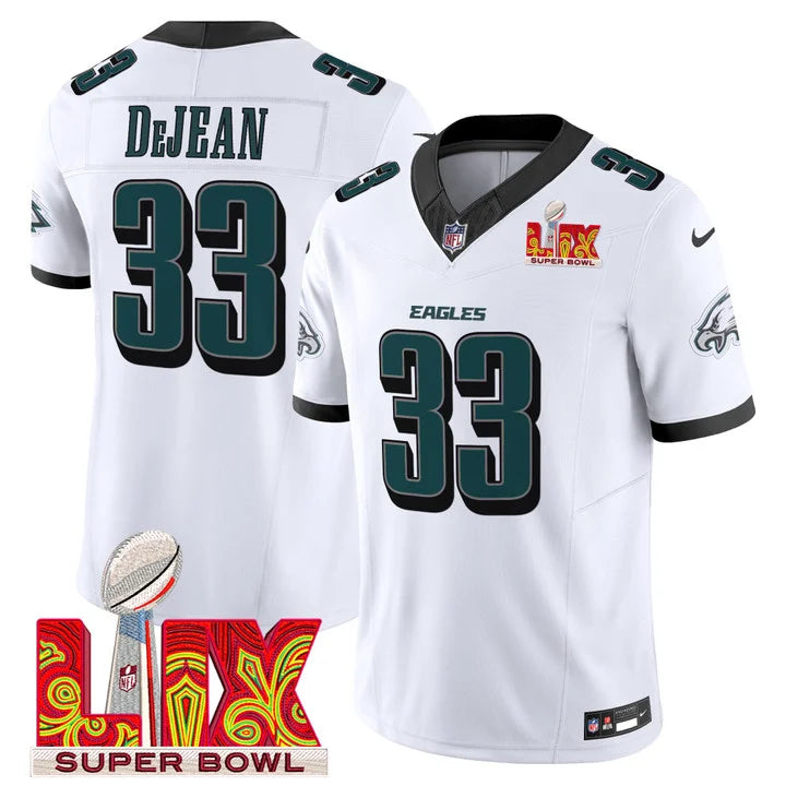 Philadelphia Eagles Super Bowl LIX Patch Vapor Limited Jersey - All Stitched