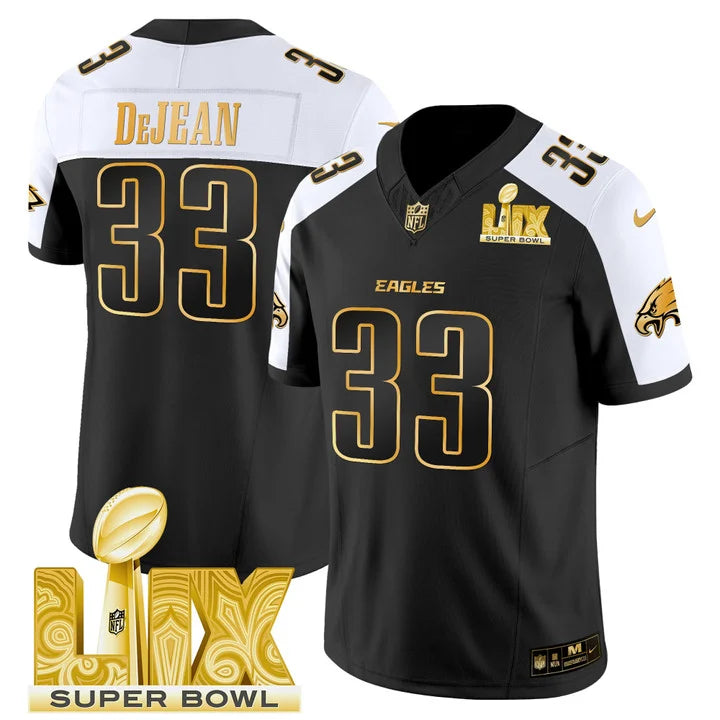Philadelphia Eagles Super Bowl LIX Patch Vapor Limited Jersey - All Stitched