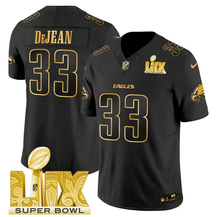 Philadelphia Eagles Super Bowl LIX Patch Vapor Limited Jersey - All Stitched