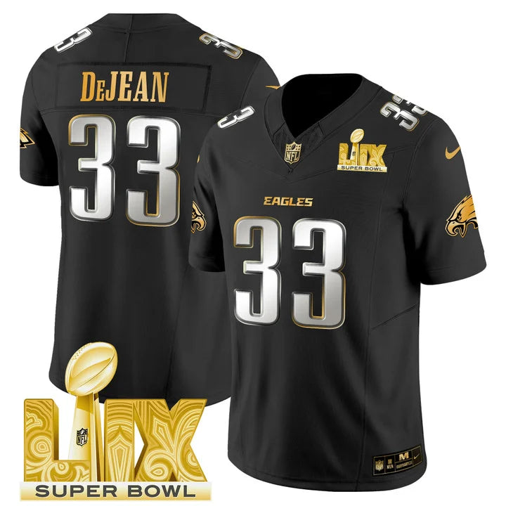 Philadelphia Eagles Super Bowl LIX Patch Vapor Limited Jersey - All Stitched