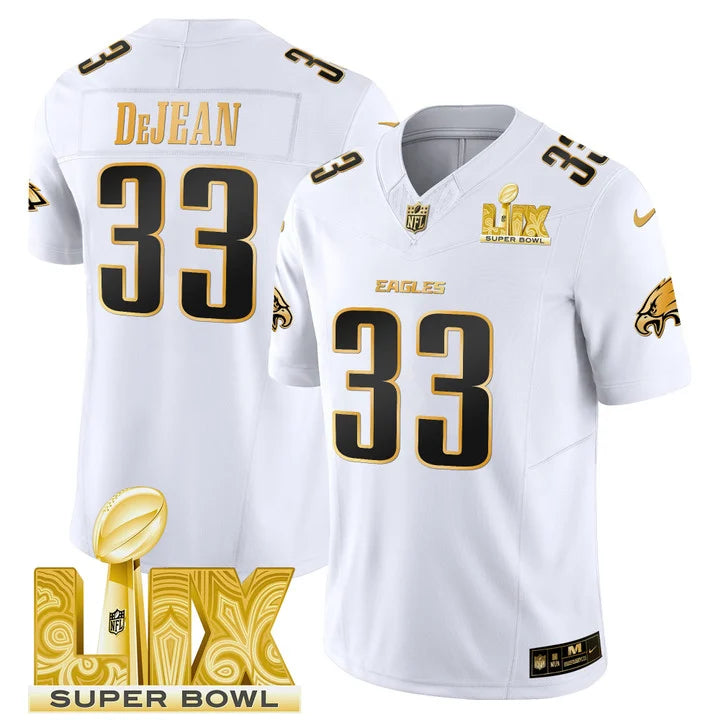 Philadelphia Eagles Super Bowl LIX Patch Vapor Limited Jersey - All Stitched