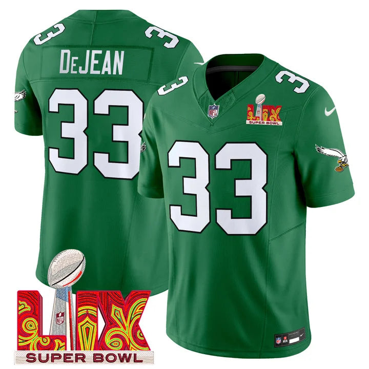 Philadelphia Eagles Super Bowl LIX Patch Vapor Limited Jersey - All Stitched
