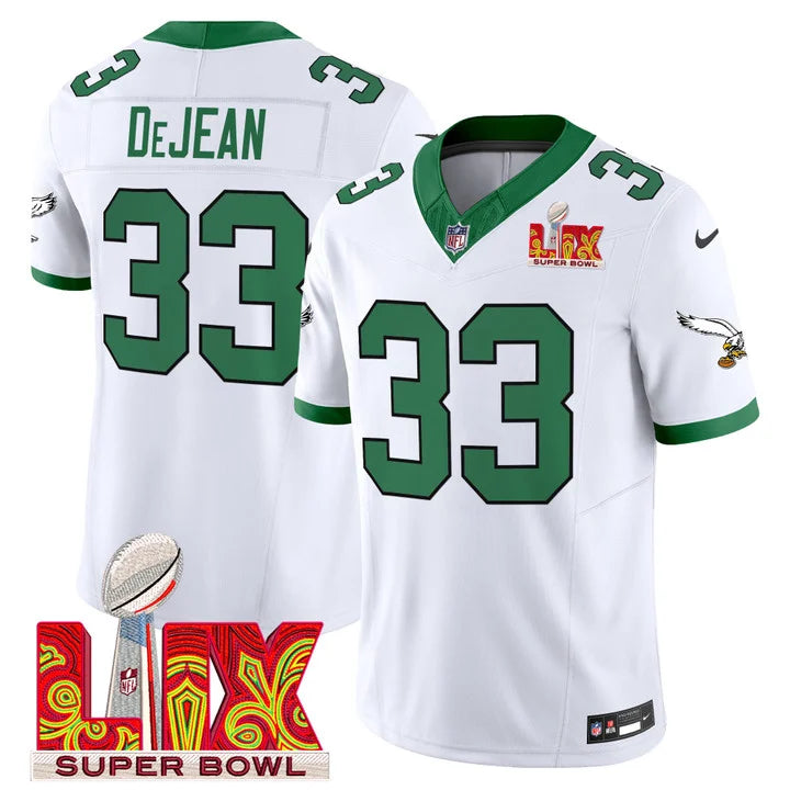 Philadelphia Eagles Super Bowl LIX Patch Vapor Limited Jersey - All Stitched