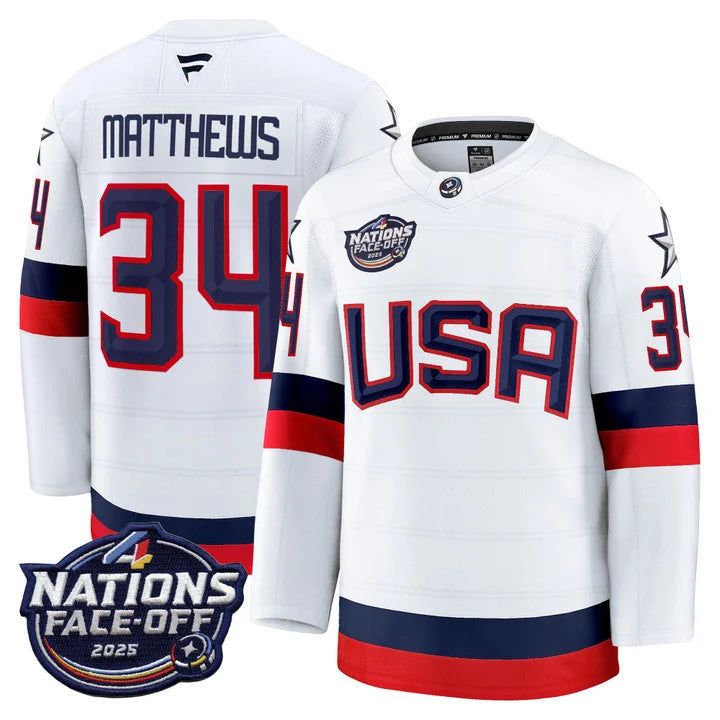 USA 4 Nations Face-Off 2025 Premium Jersey - All Stitched