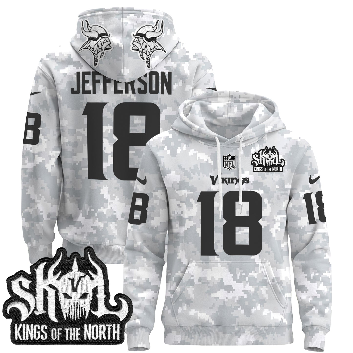 Minnesota Vikings 2024 Salute to Service Pullover Hoodie