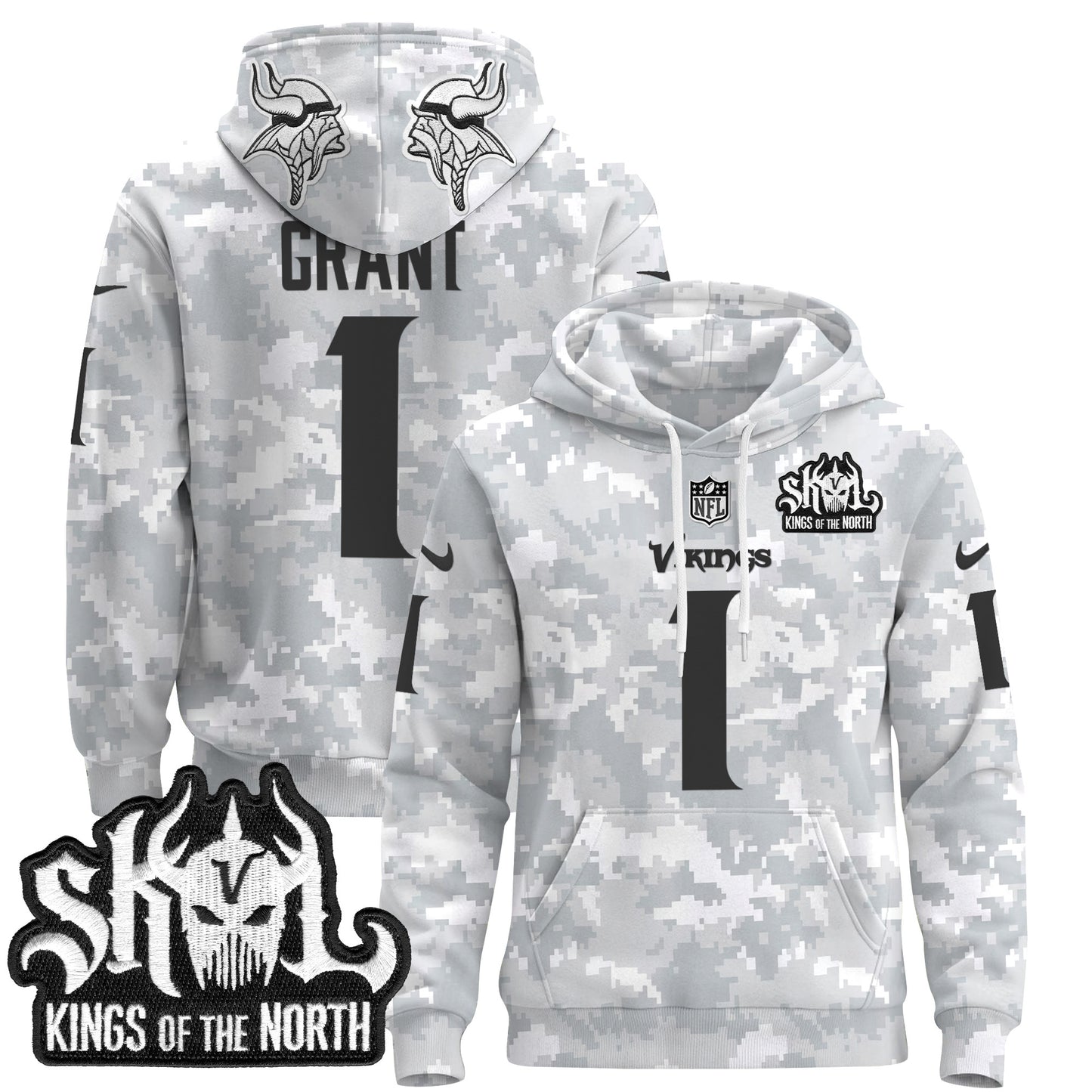 Minnesota Vikings 2024 Salute to Service Pullover Hoodie