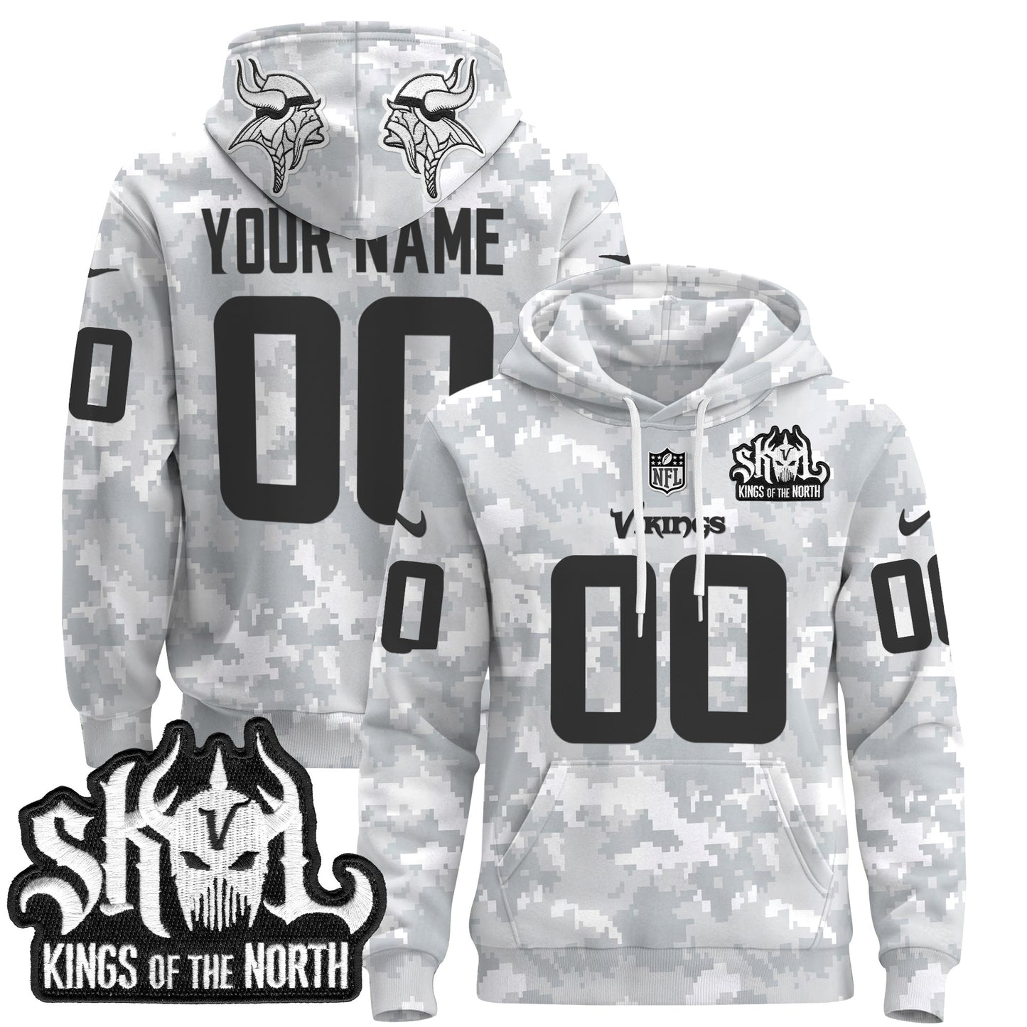 Minnesota Vikings 2024 Salute to Service Custom Pullover Hoodie