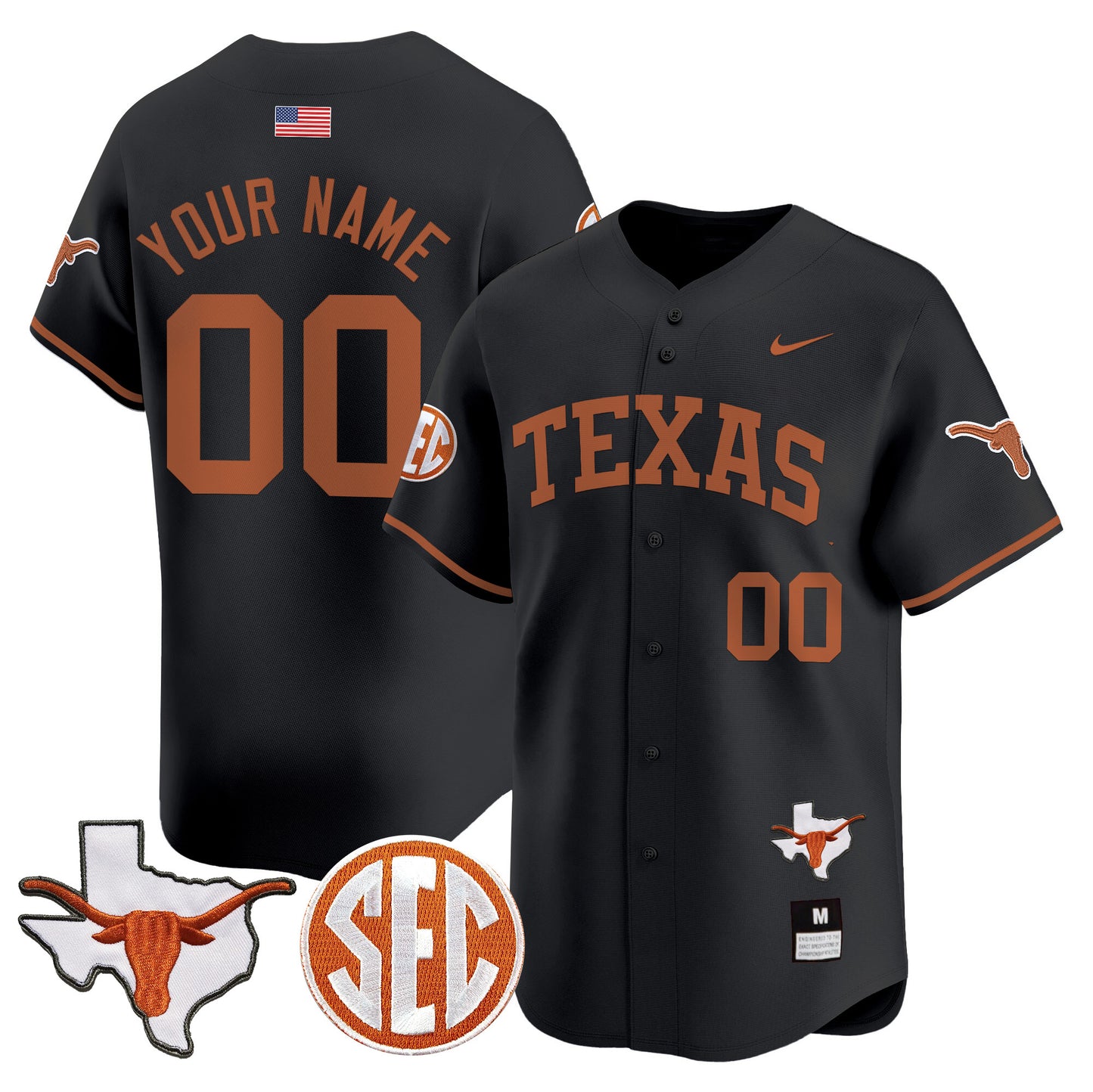 Texas Longhorns 2024 Vapor Premier Baseball Custom Jersey - All Stitched
