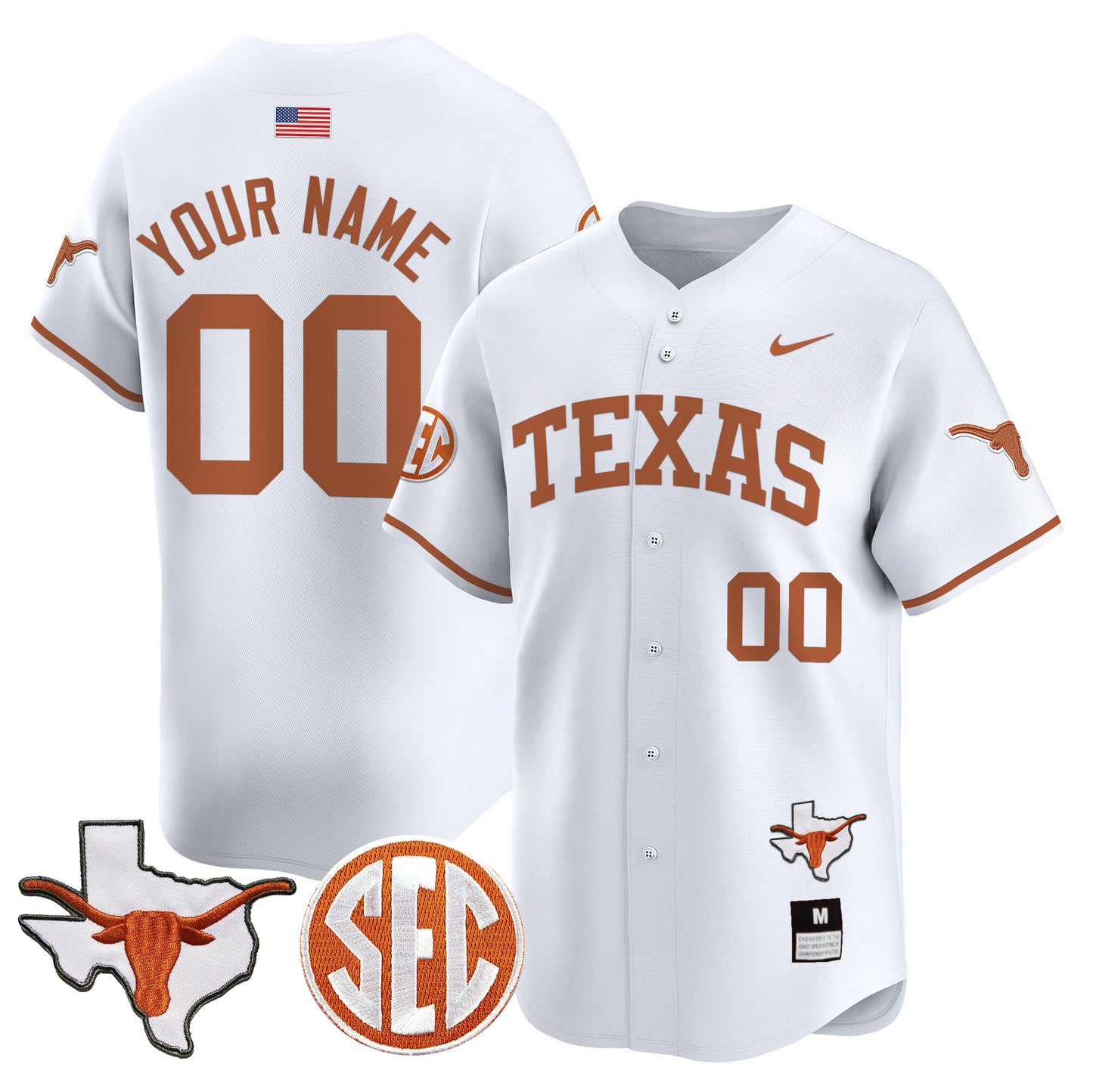 Texas Longhorns 2024 Vapor Premier Baseball Custom Jersey - All Stitched