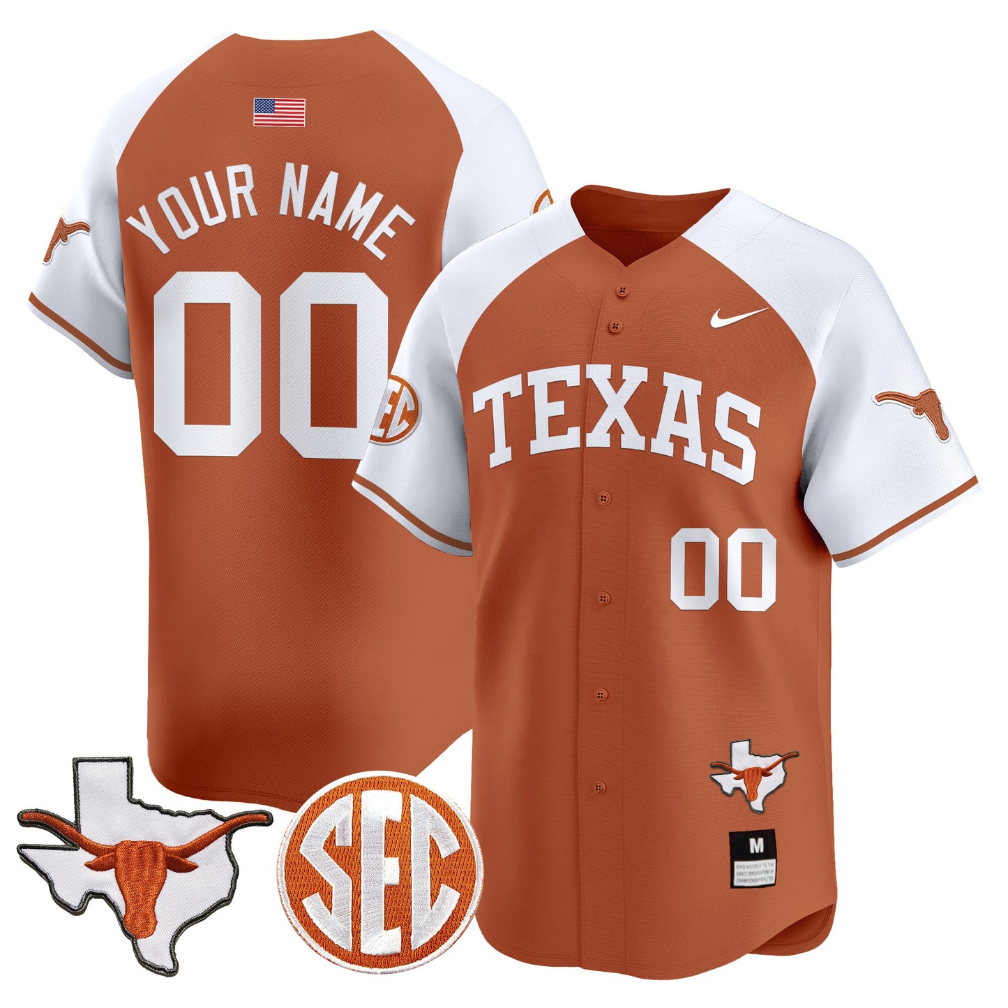 Texas Longhorns 2024 Vapor Premier Baseball Custom Jersey - All Stitched