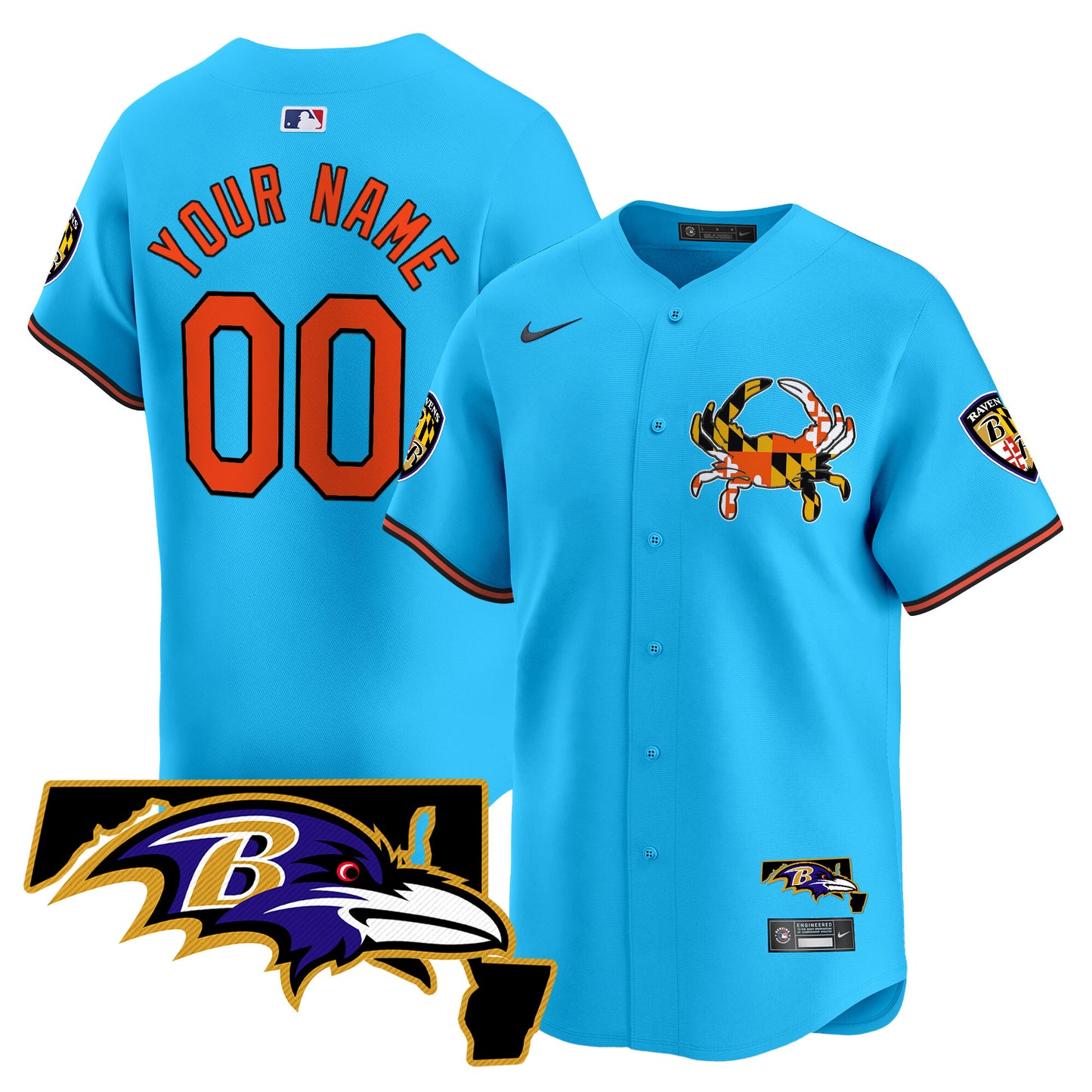 Baltimore Ravens 2024 Vapor Premier Baseball Custom Jersey - All Stitched