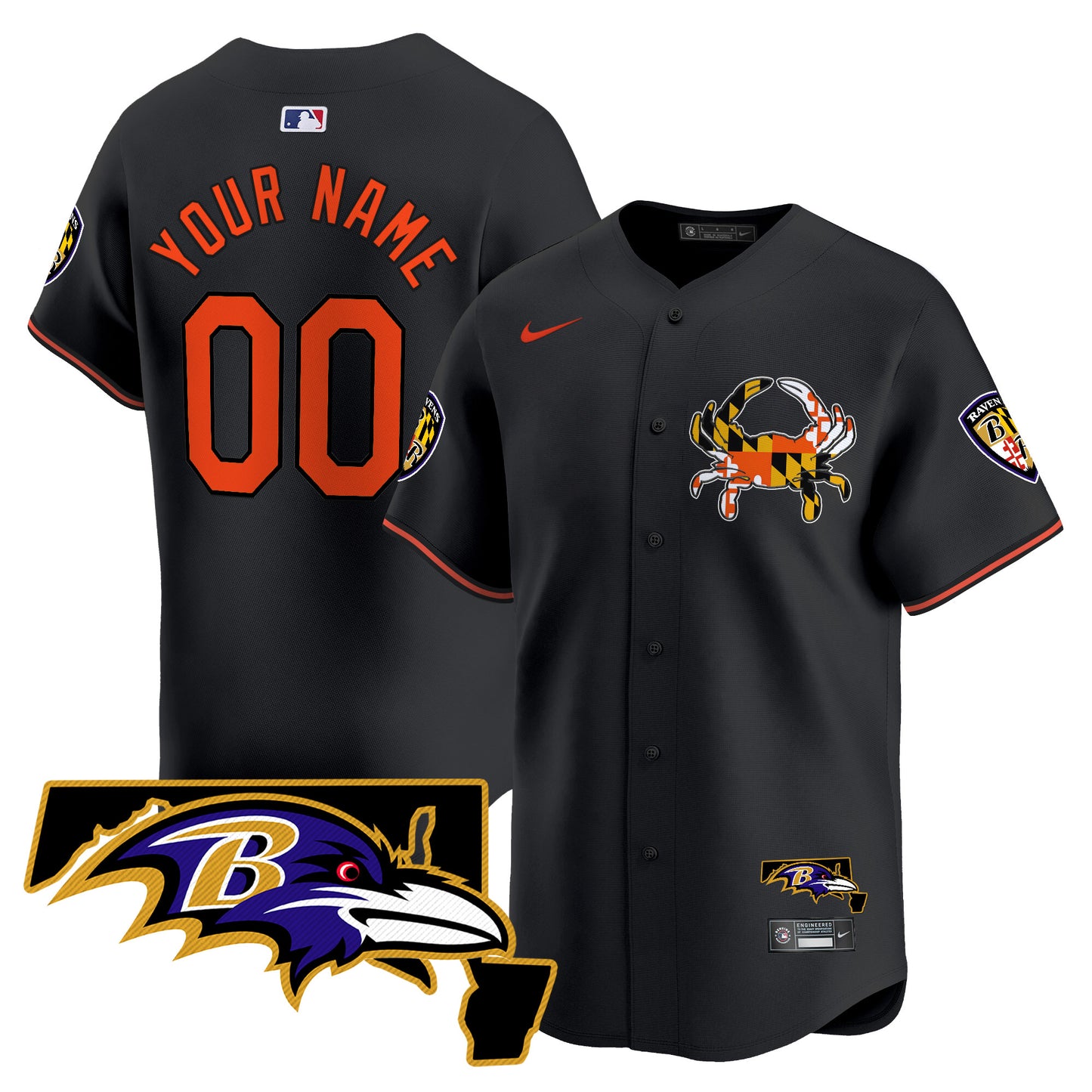 Baltimore Ravens 2024 Vapor Premier Baseball Custom Jersey - All Stitched