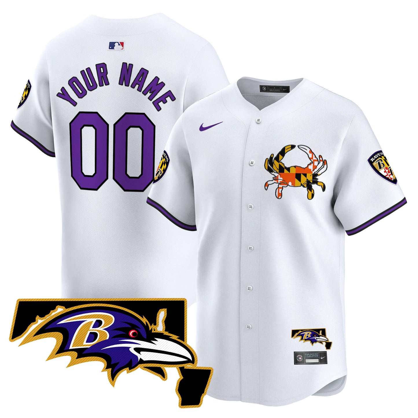 Baltimore Ravens 2024 Vapor Premier Baseball Custom Jersey V2 - All Stitched