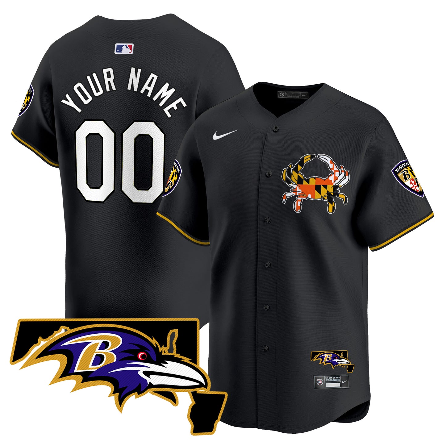 Baltimore Ravens 2024 Vapor Premier Baseball Custom Jersey V2 - All Stitched