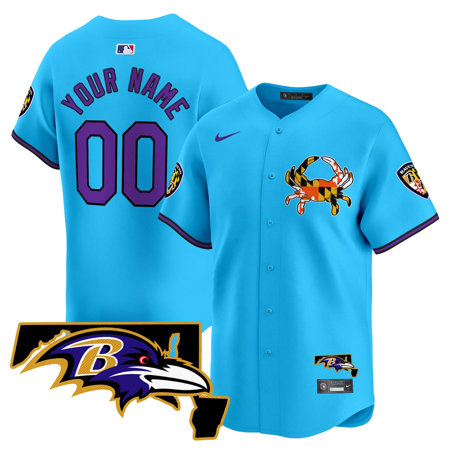 Baltimore Ravens 2024 Vapor Premier Baseball Custom Jersey V2 - All Stitched