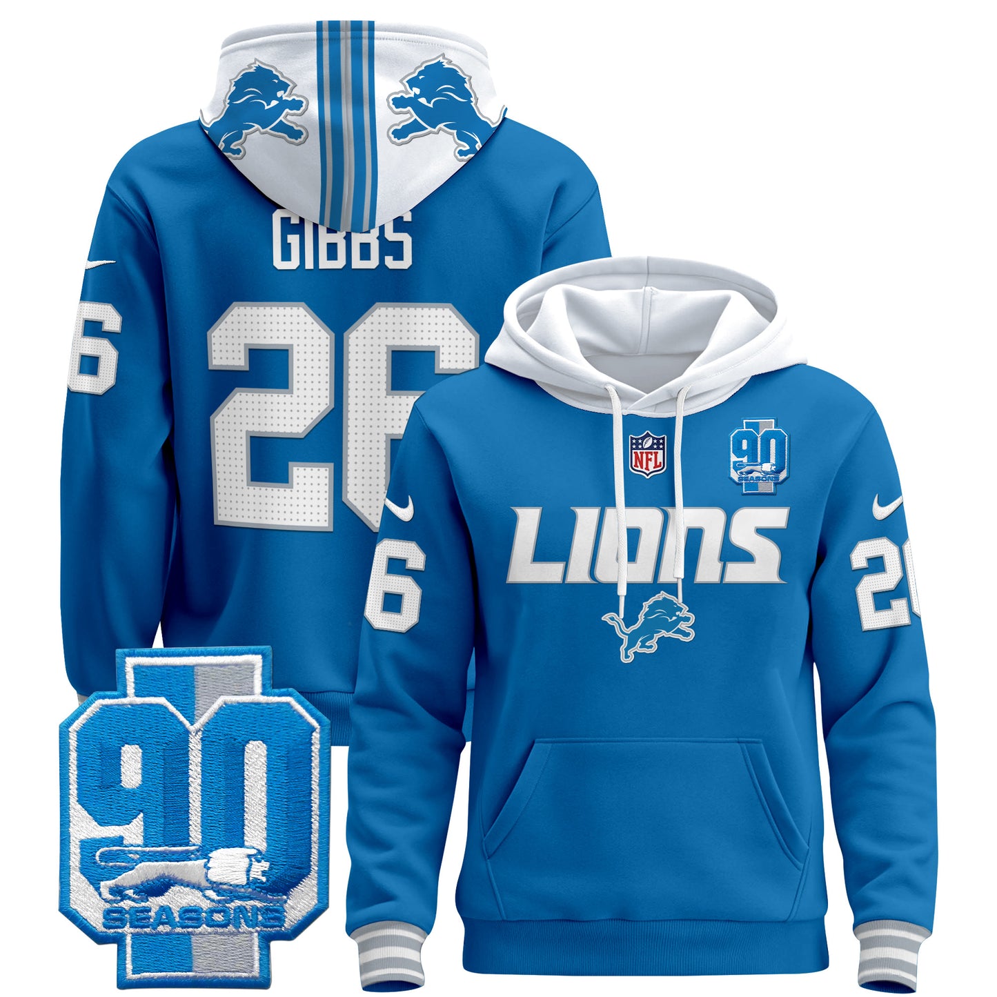 Detroit Lions 2024 Pullover Hoodie V2
