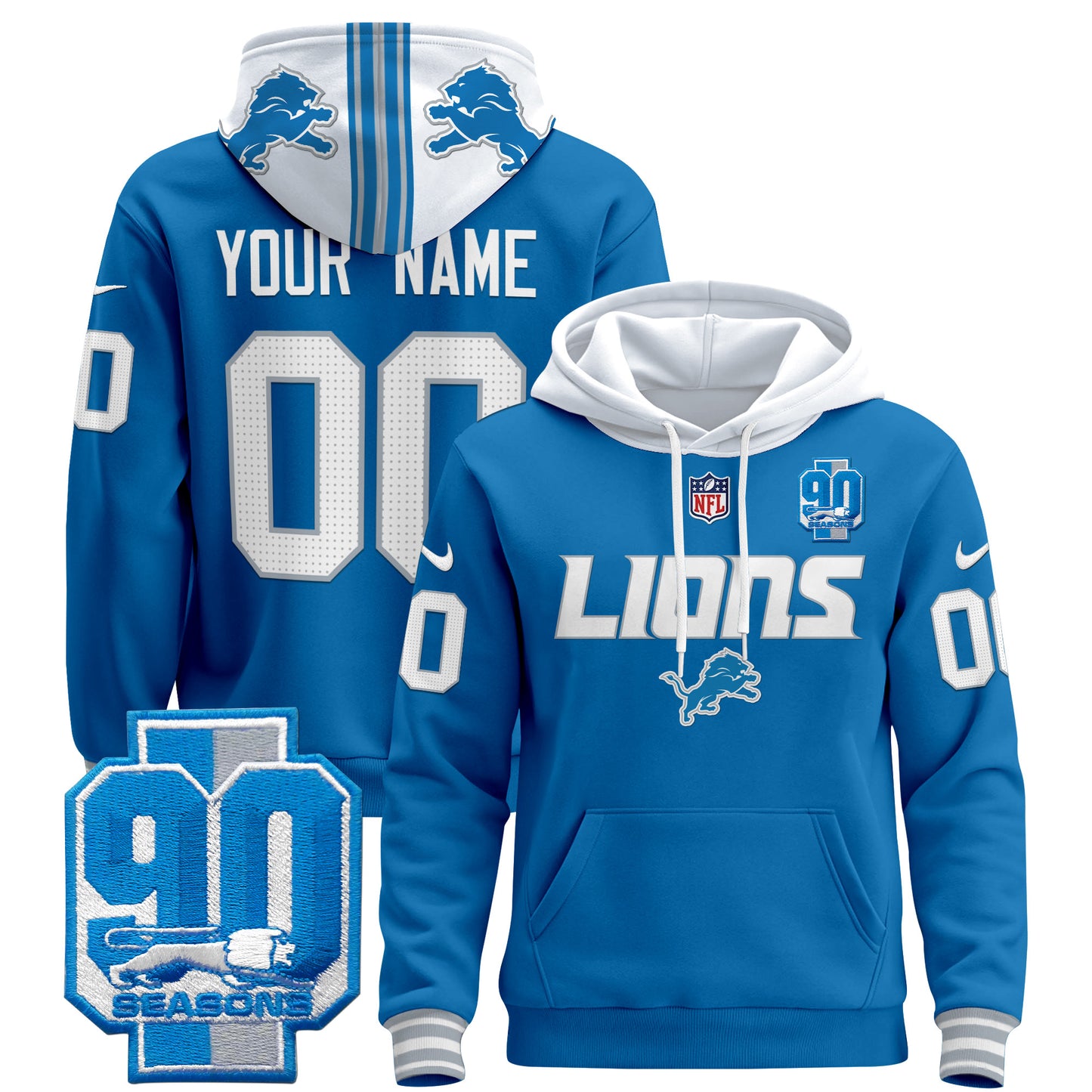 Detroit Lions 2024 Custom Pullover Hoodie V2