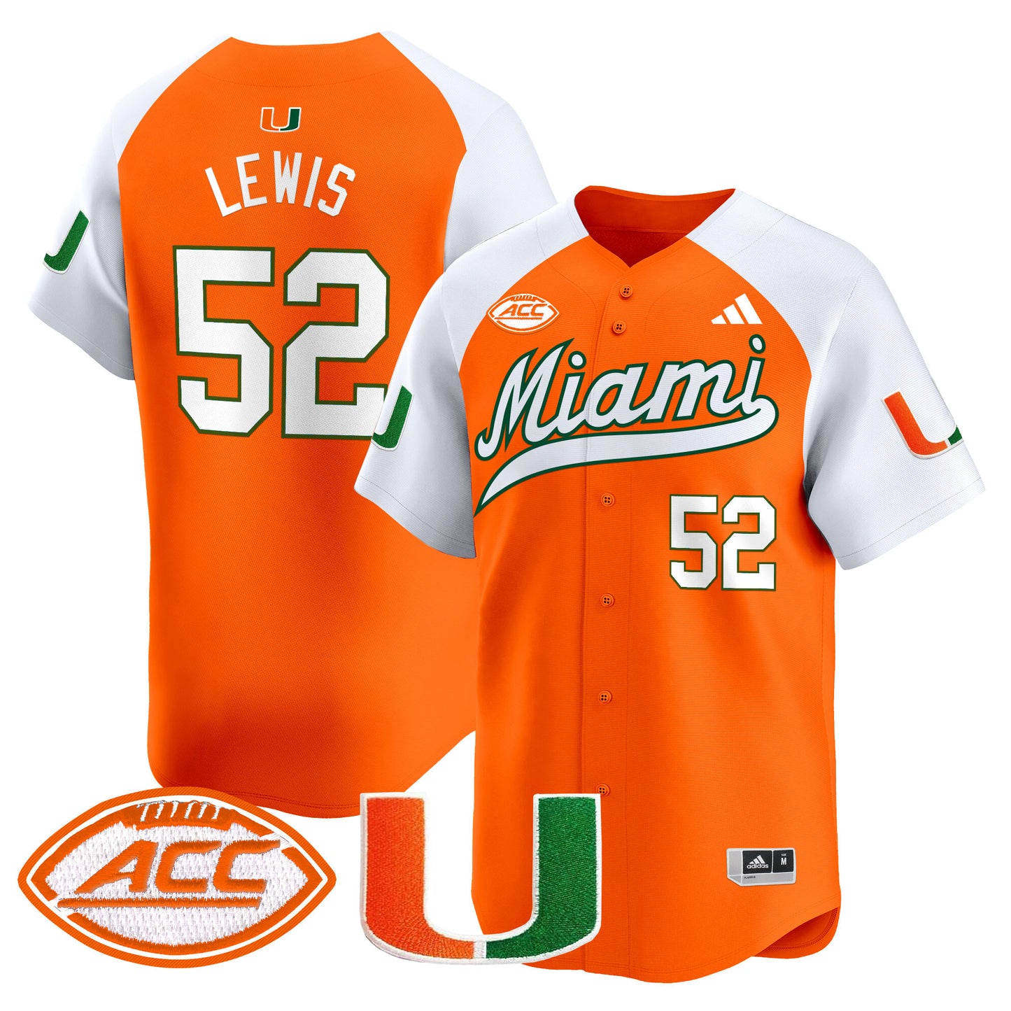 Miami Hurricanes 2024 Vapor Baseball Jersey - All Stitched