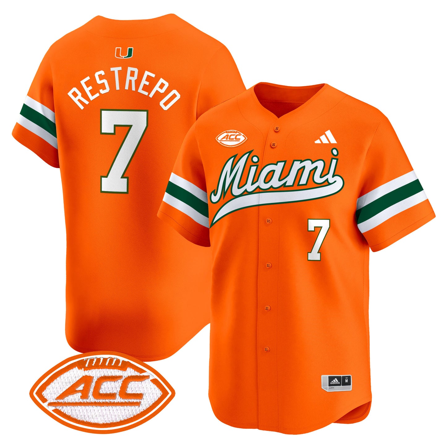 Miami Hurricanes 2024 Vapor Baseball Jersey - All Stitched