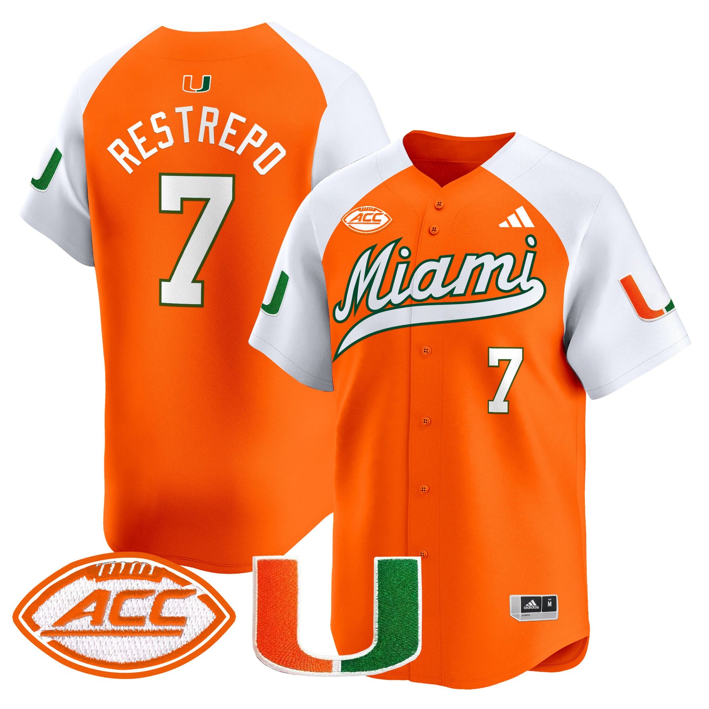 Miami Hurricanes 2024 Vapor Baseball Jersey - All Stitched