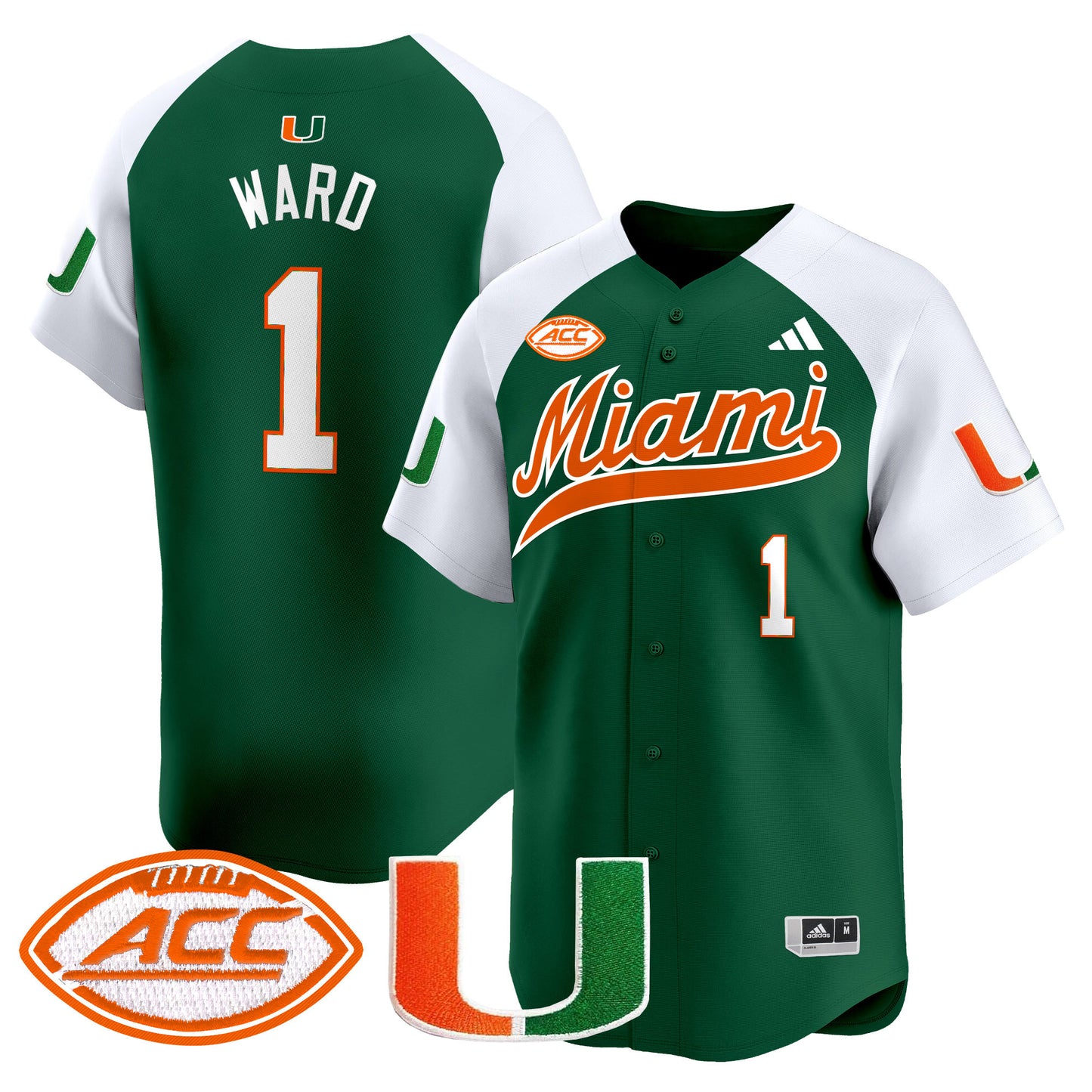 Miami Hurricanes 2024 Vapor Baseball Jersey - All Stitched