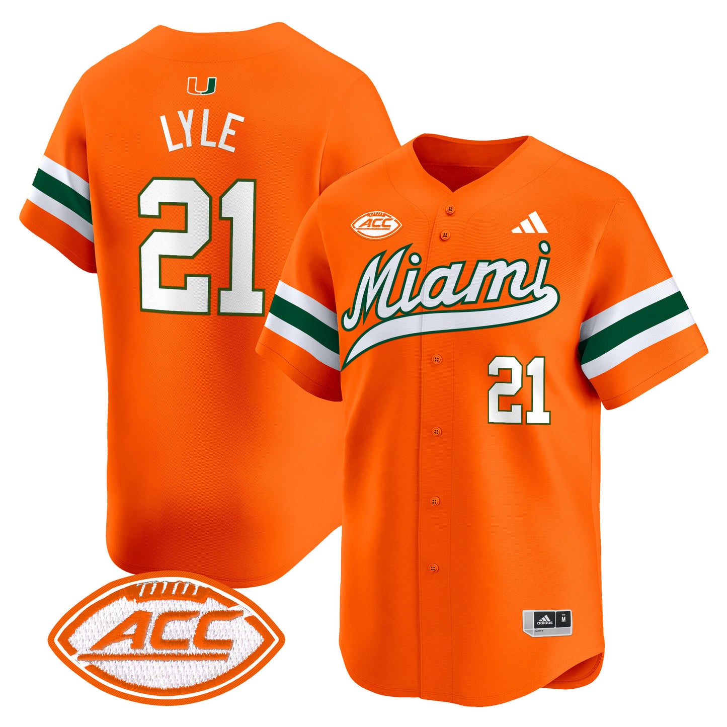 Miami Hurricanes 2024 Vapor Baseball Jersey - All Stitched