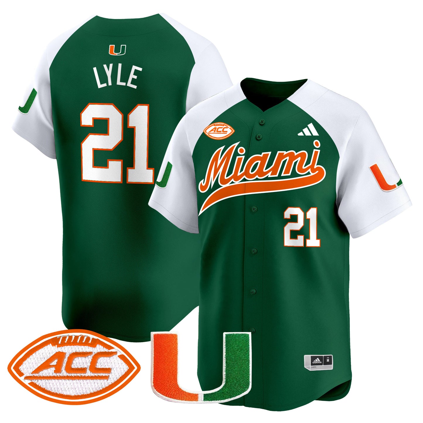 Miami Hurricanes 2024 Vapor Baseball Jersey - All Stitched