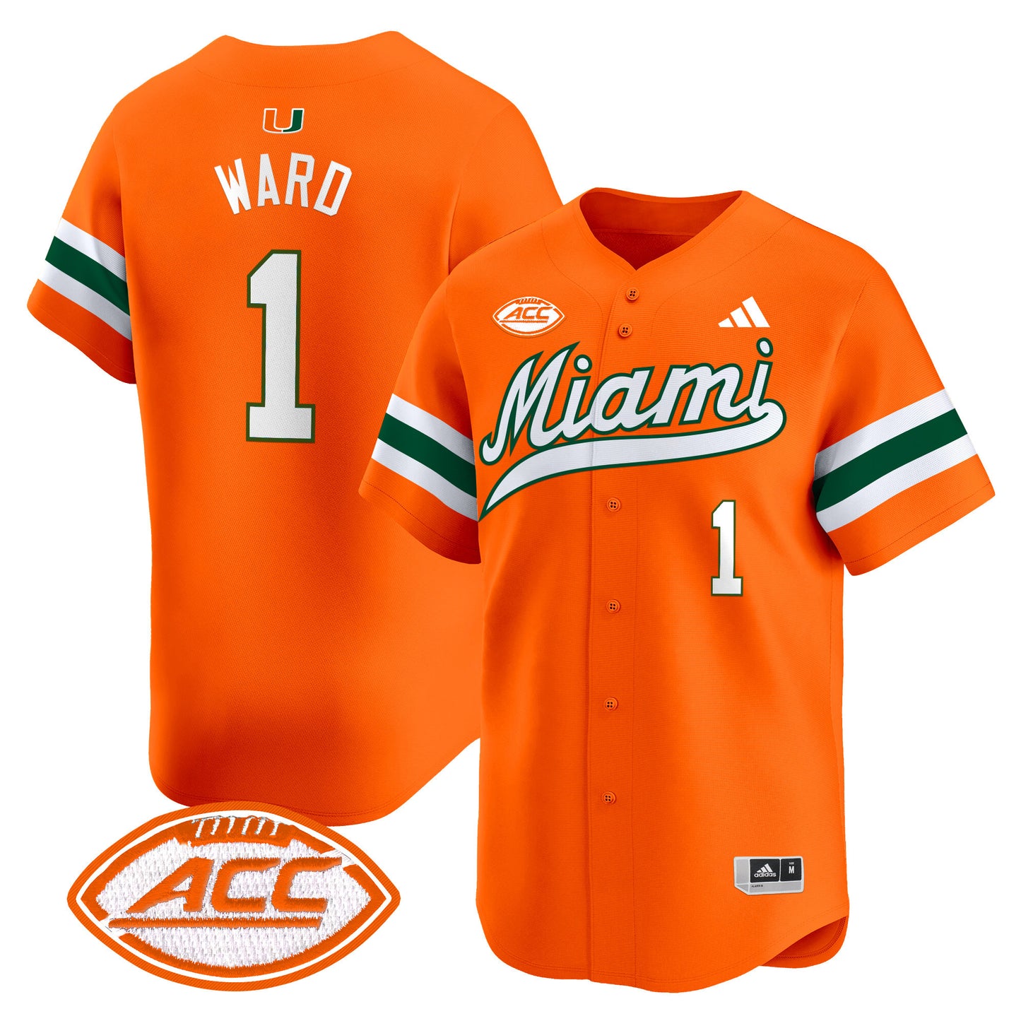 Miami Hurricanes 2024 Vapor Baseball Jersey - All Stitched