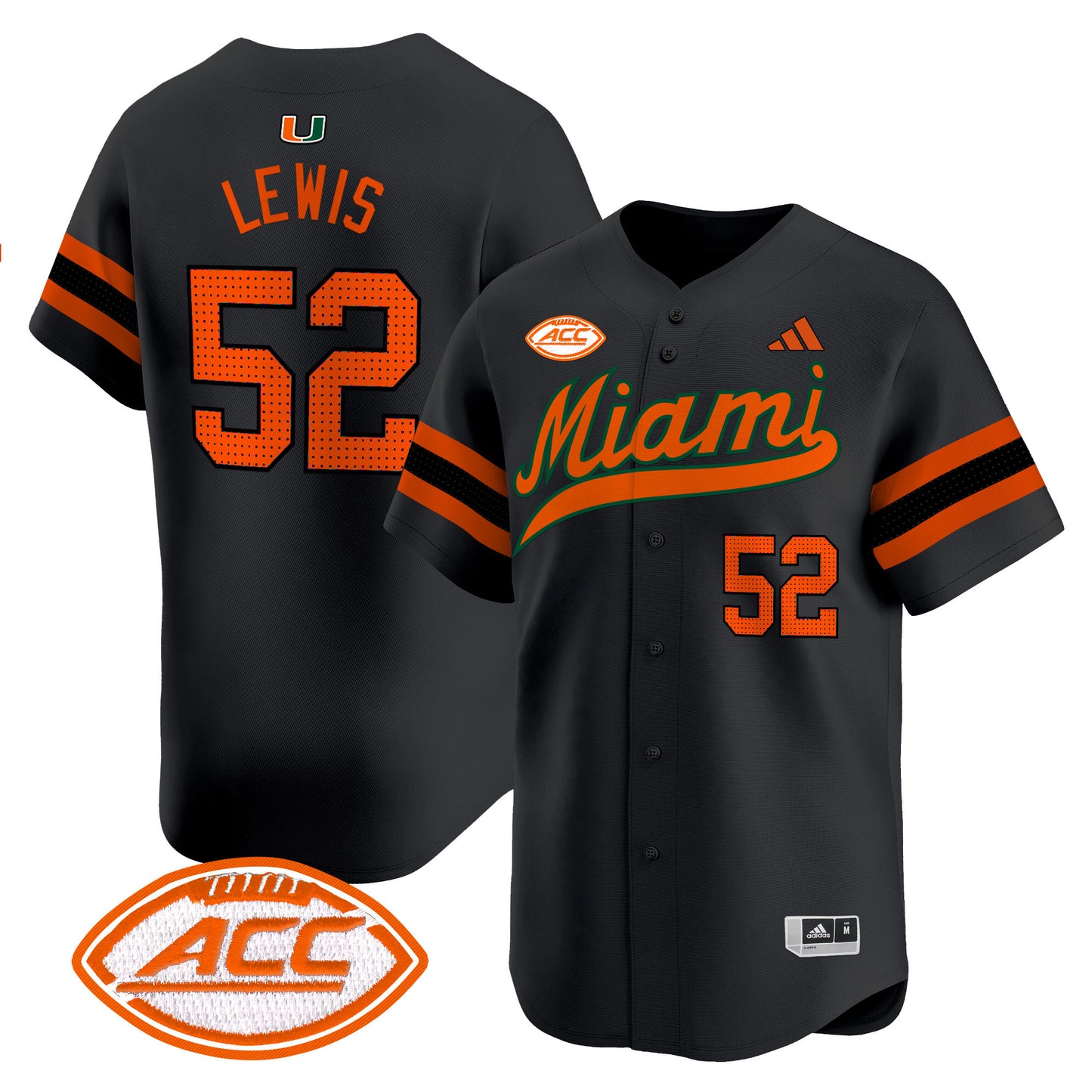 Miami Hurricanes 2024 Vapor Baseball Jersey - All Stitched
