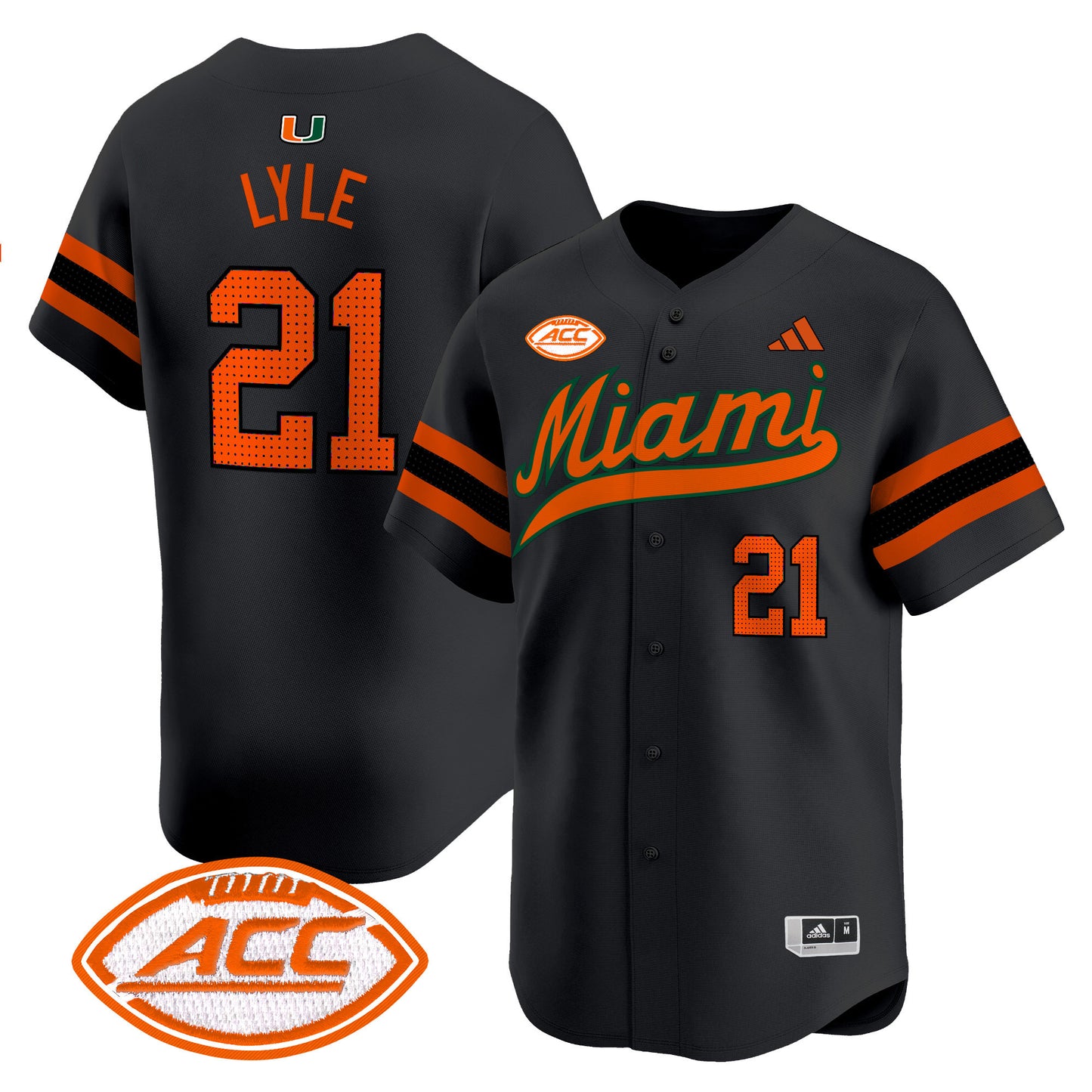 Miami Hurricanes 2024 Vapor Baseball Jersey - All Stitched