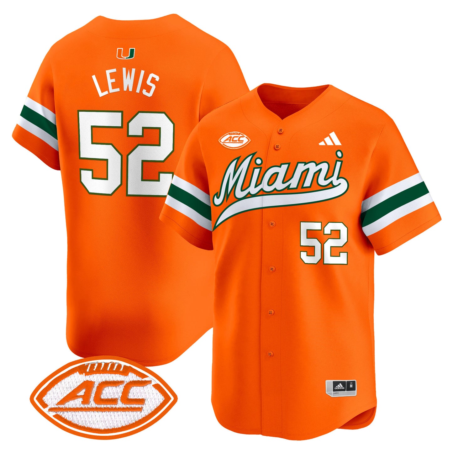 Miami Hurricanes 2024 Vapor Baseball Jersey - All Stitched
