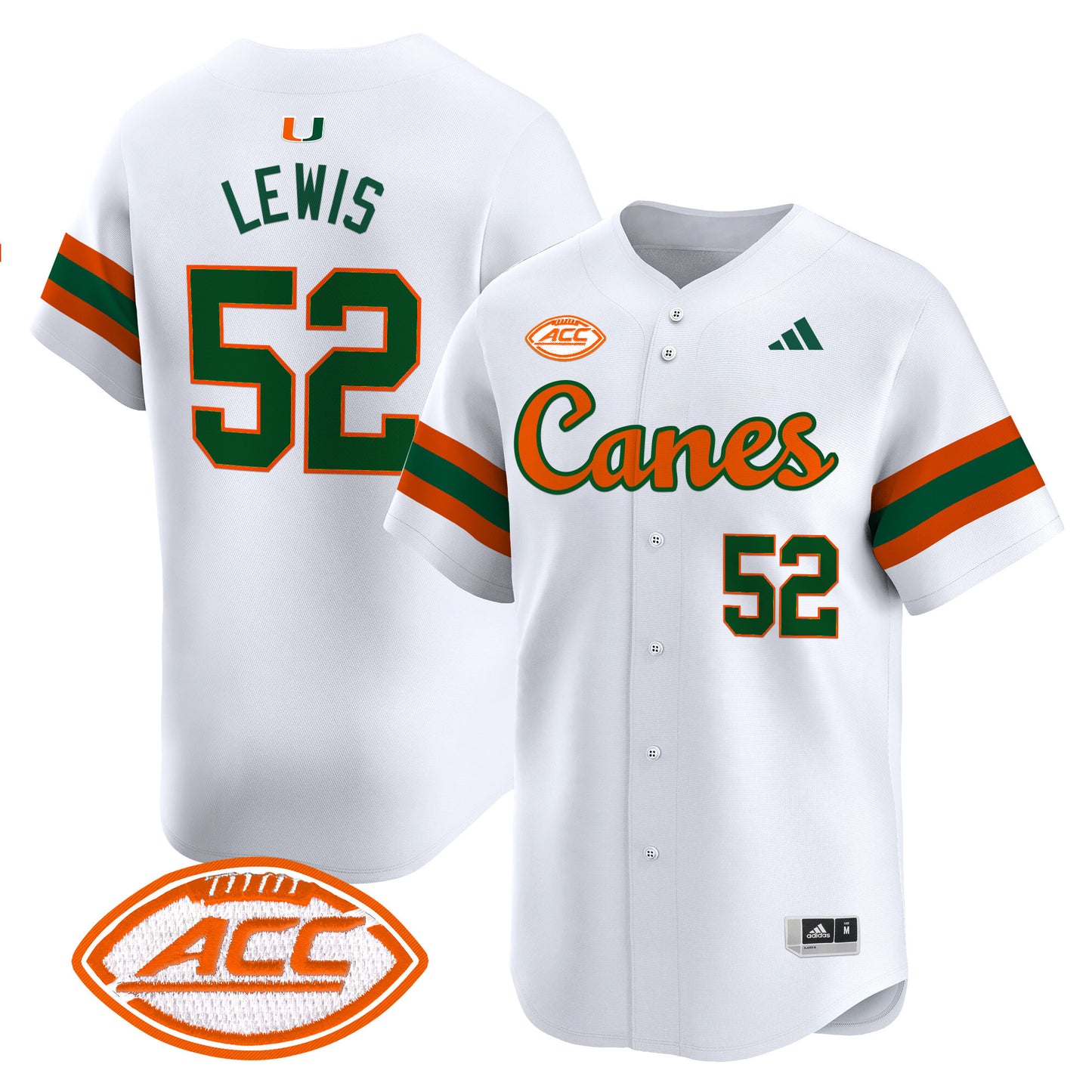 Miami Hurricanes 2024 Vapor Baseball Jersey V2 - All Stitched