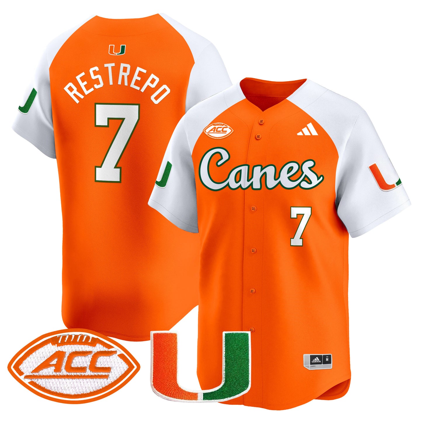 Miami Hurricanes 2024 Vapor Baseball Jersey V2 - All Stitched