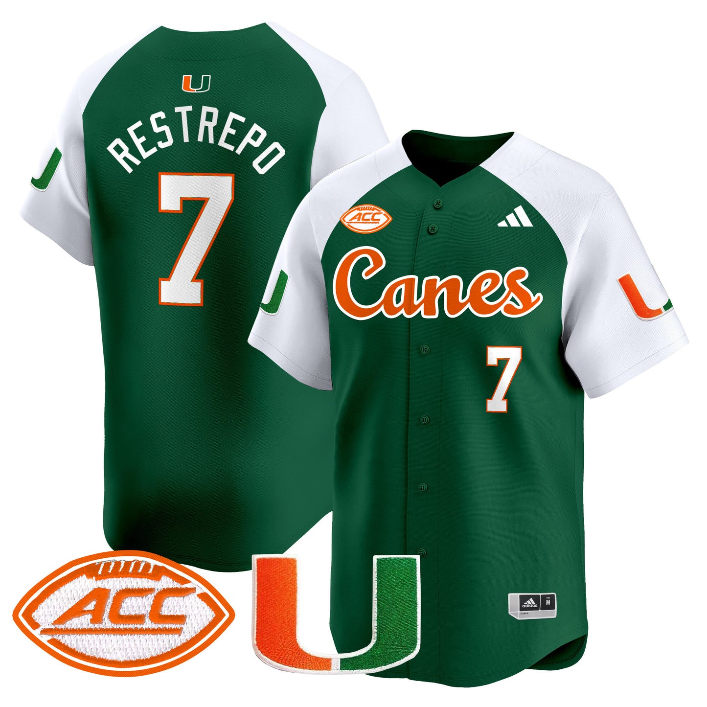 Miami Hurricanes 2024 Vapor Baseball Jersey V2 - All Stitched