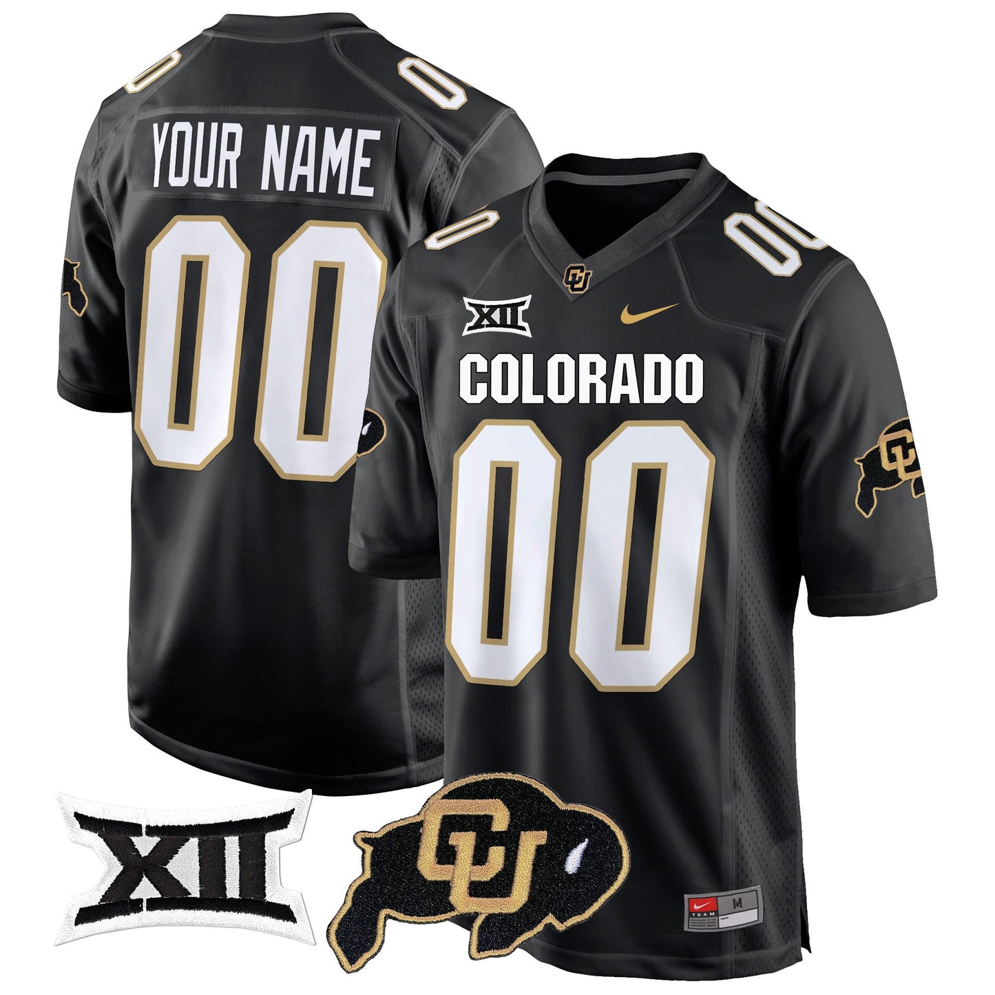 Colorado Buffaloes Big 12 XII Patch Game Custom Jersey V2 - All Stitched