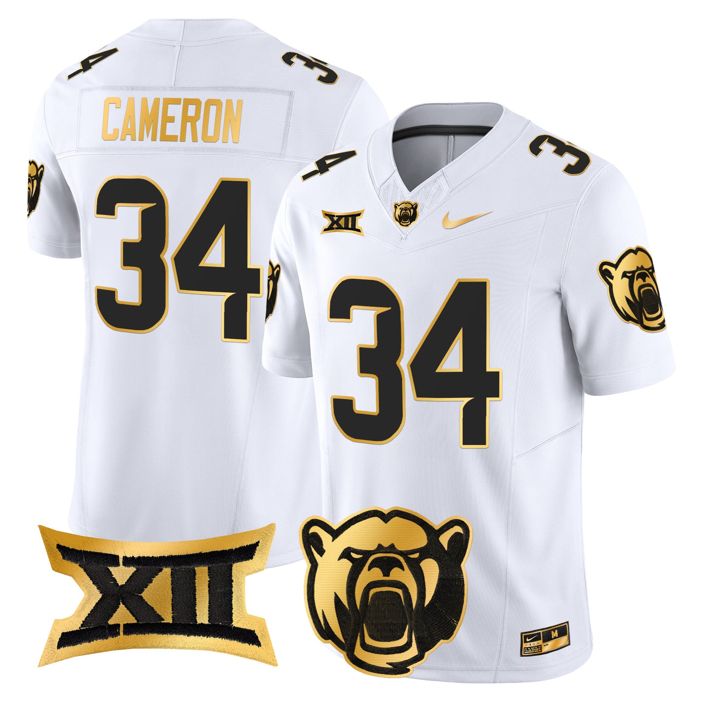 Baylor Bears 2024 Gold Vapor Limited Jersey - All stitched