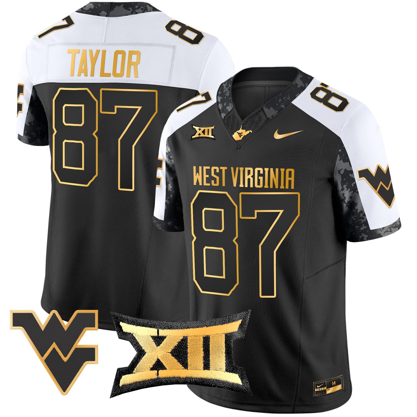 West Virginia Mountaineers 2024 Gold Vapor Limited Jersey - All Stitched