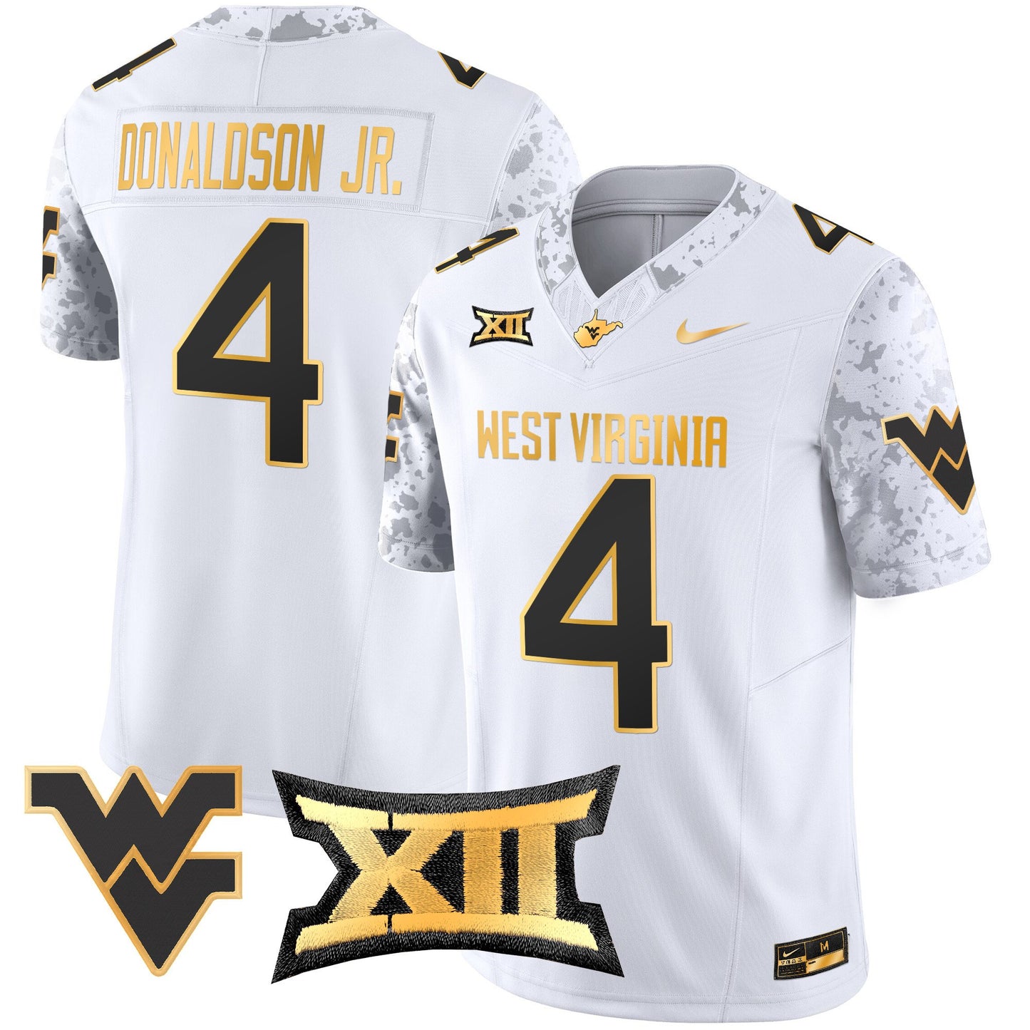 West Virginia Mountaineers 2024 Gold Vapor Limited Jersey - All Stitched