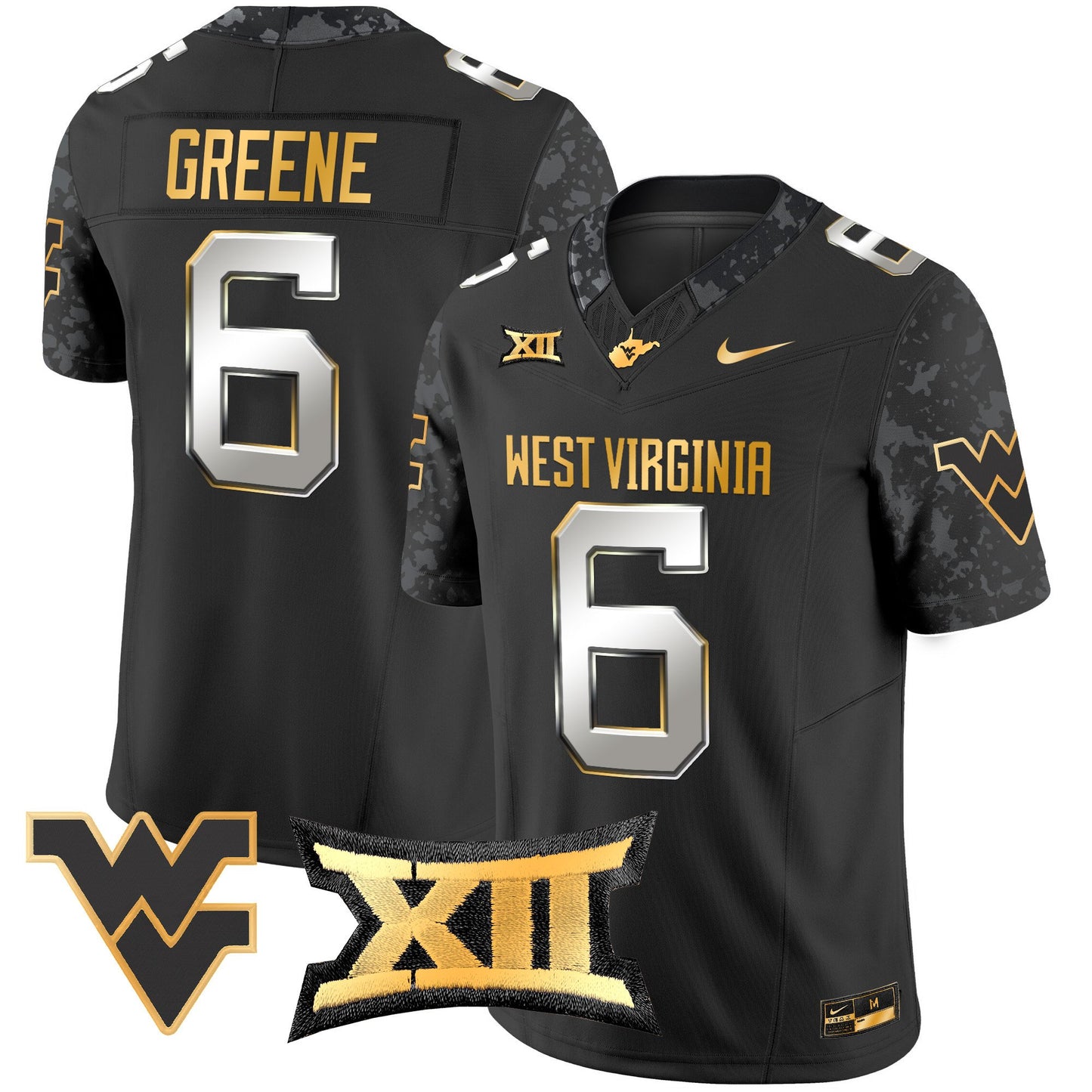 West Virginia Mountaineers 2024 Gold Vapor Limited Jersey - All Stitched