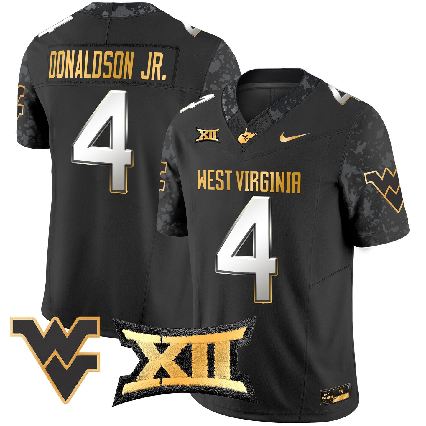 West Virginia Mountaineers 2024 Gold Vapor Limited Jersey - All Stitched