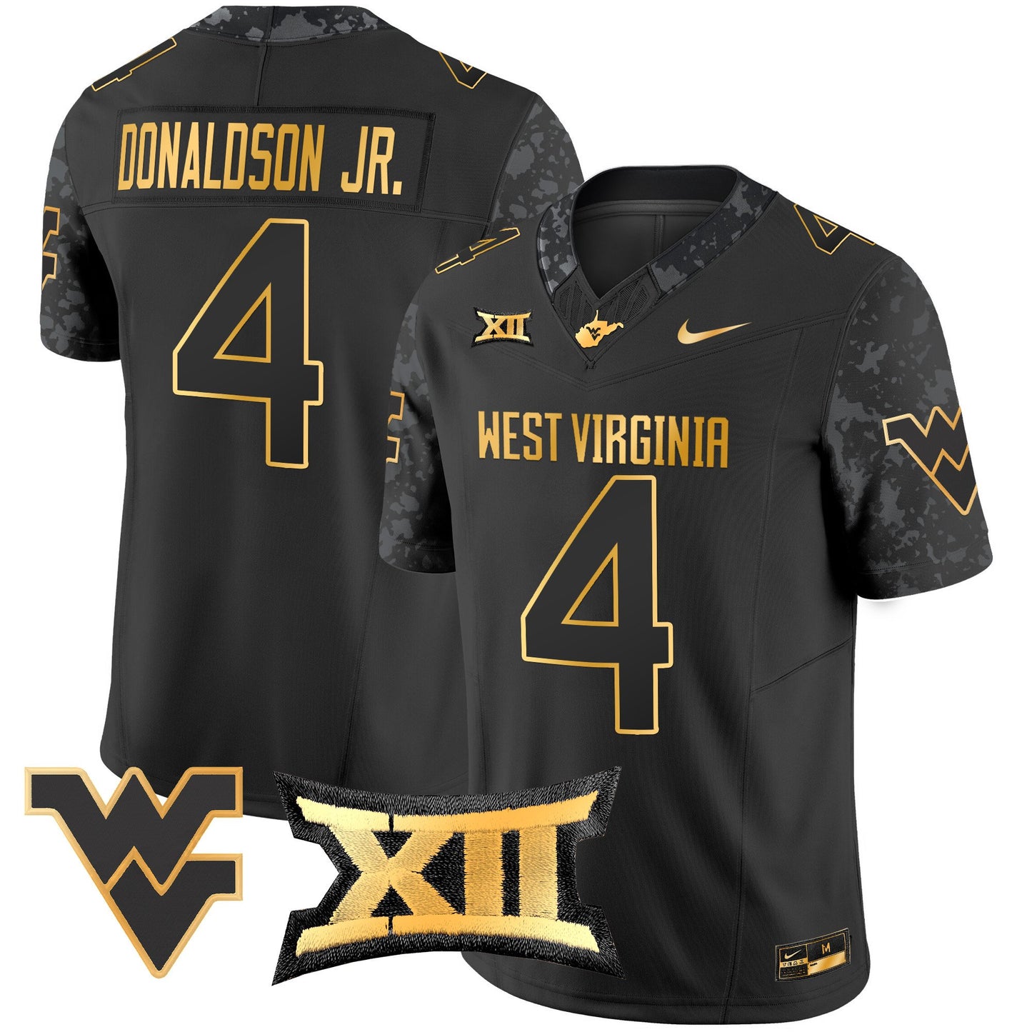 West Virginia Mountaineers 2024 Gold Vapor Limited Jersey - All Stitched