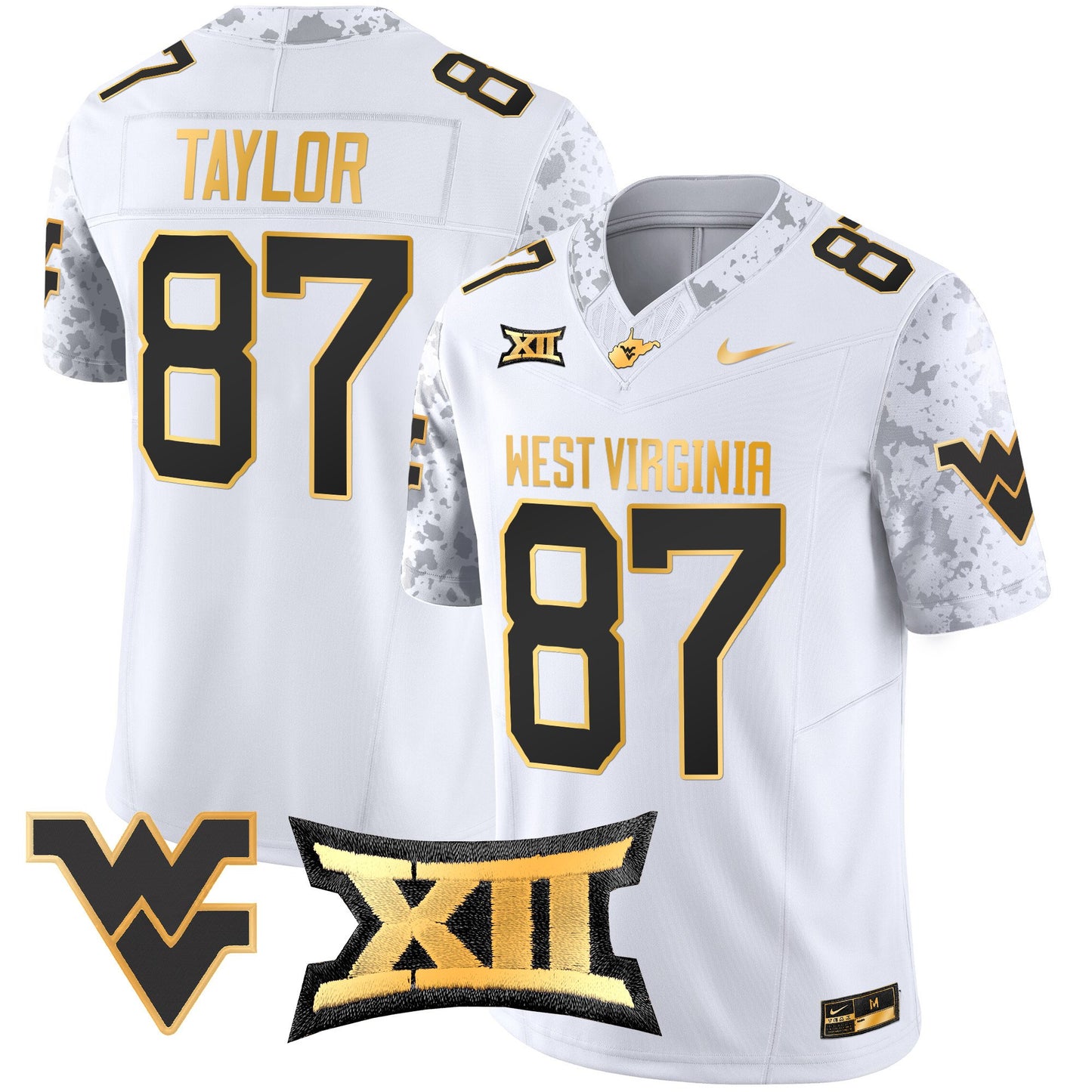 West Virginia Mountaineers 2024 Gold Vapor Limited Jersey - All Stitched