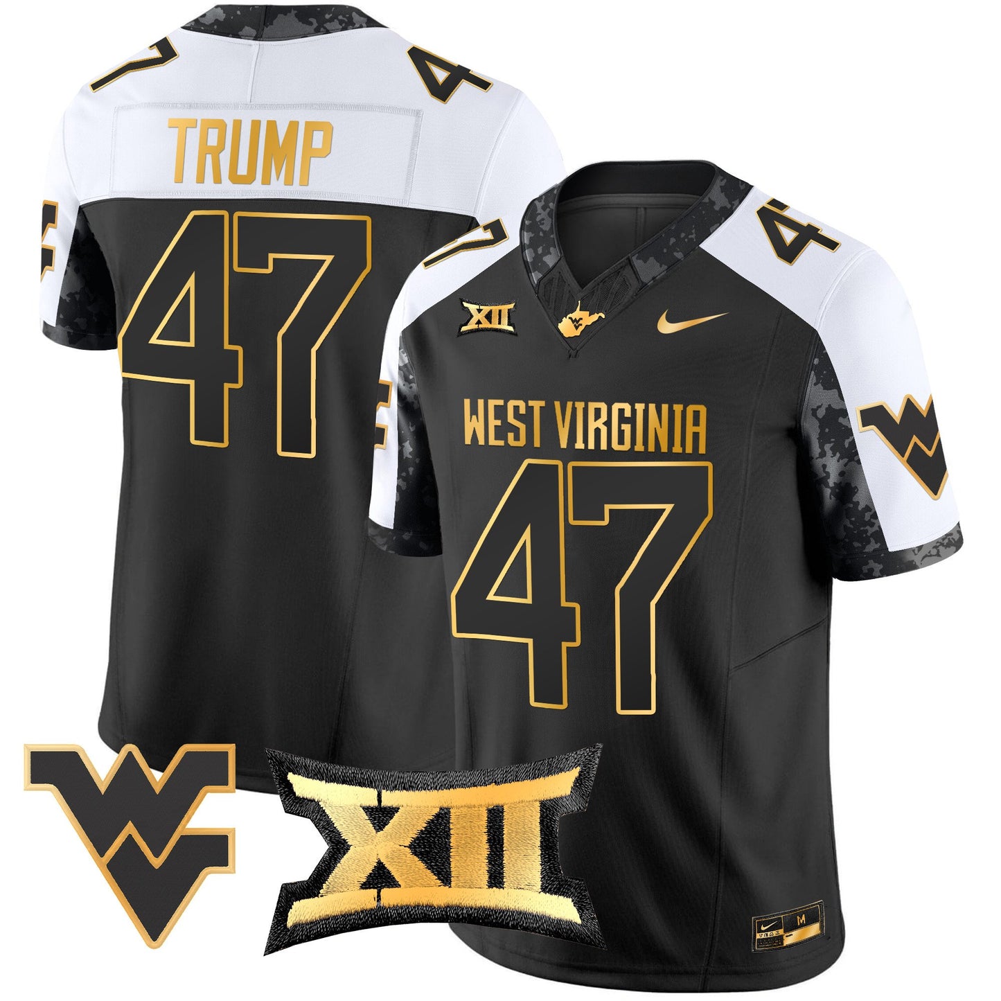 West Virginia Mountaineers 2024 Gold Vapor Limited Jersey - All Stitched