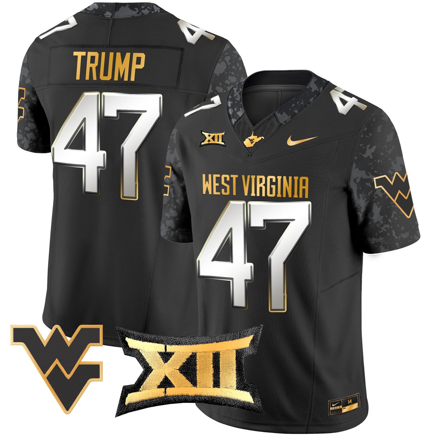 West Virginia Mountaineers 2024 Gold Vapor Limited Jersey - All Stitched