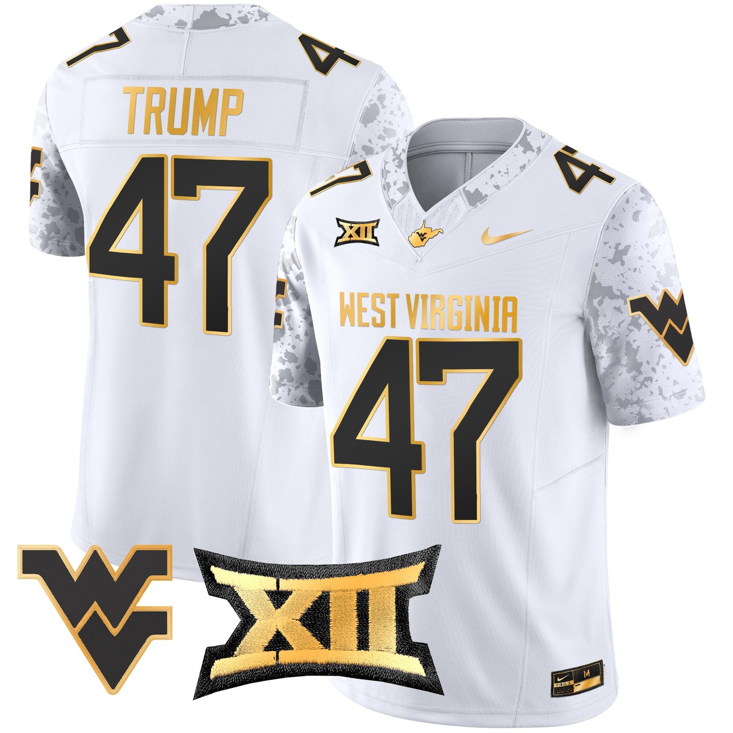West Virginia Mountaineers 2024 Gold Vapor Limited Jersey - All Stitched