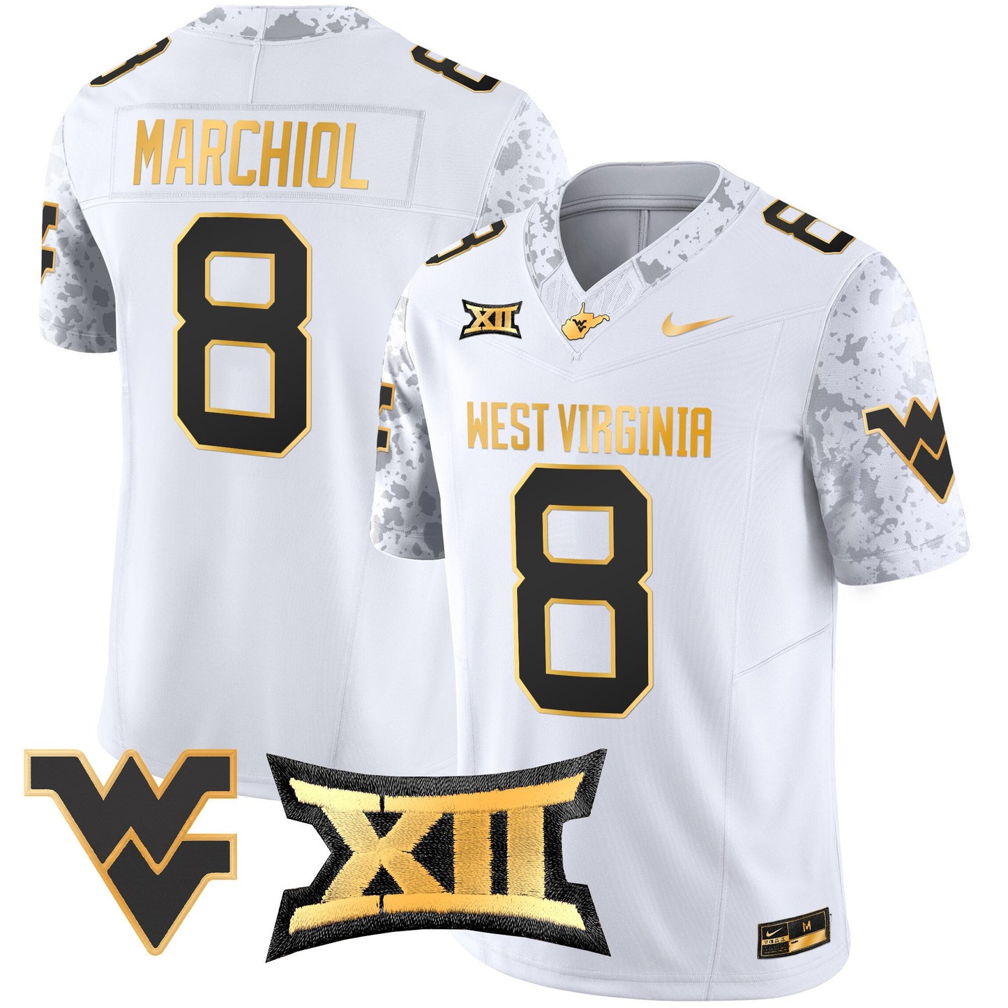 West Virginia Mountaineers 2024 Gold Vapor Limited Jersey - All Stitched