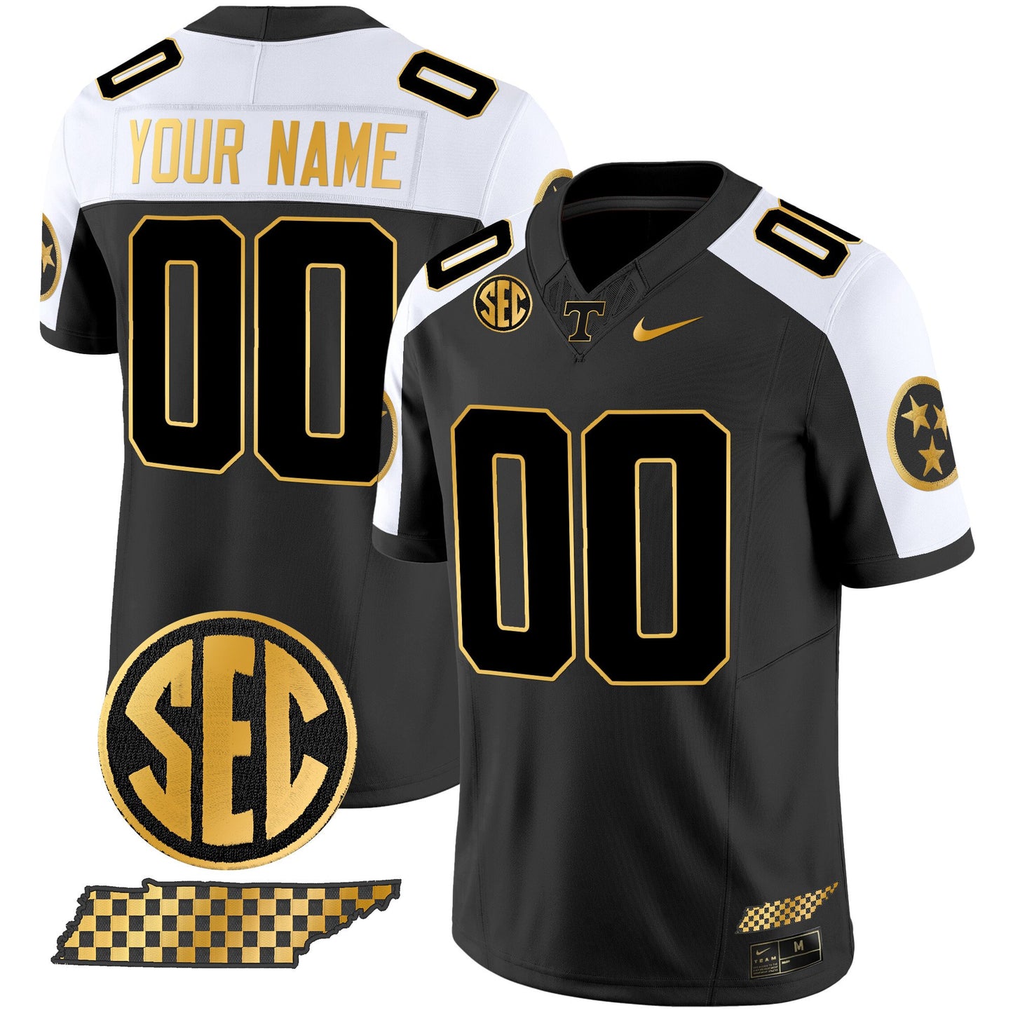 Tennessee Volunteers 2024 Gold Vapor Limited Custom Jersey V2 - All Stitched