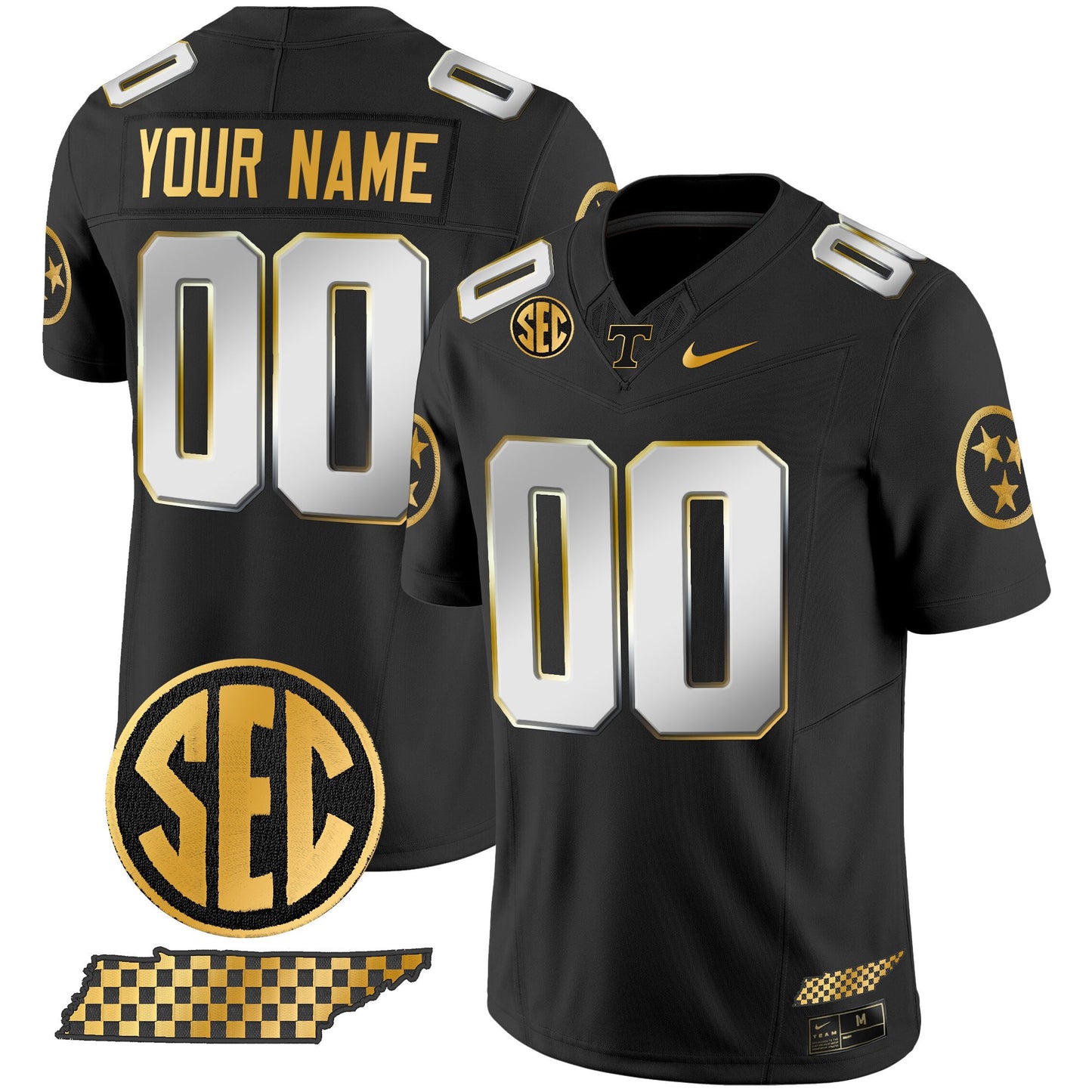 Tennessee Volunteers 2024 Gold Vapor Limited Custom Jersey V2 - All Stitched