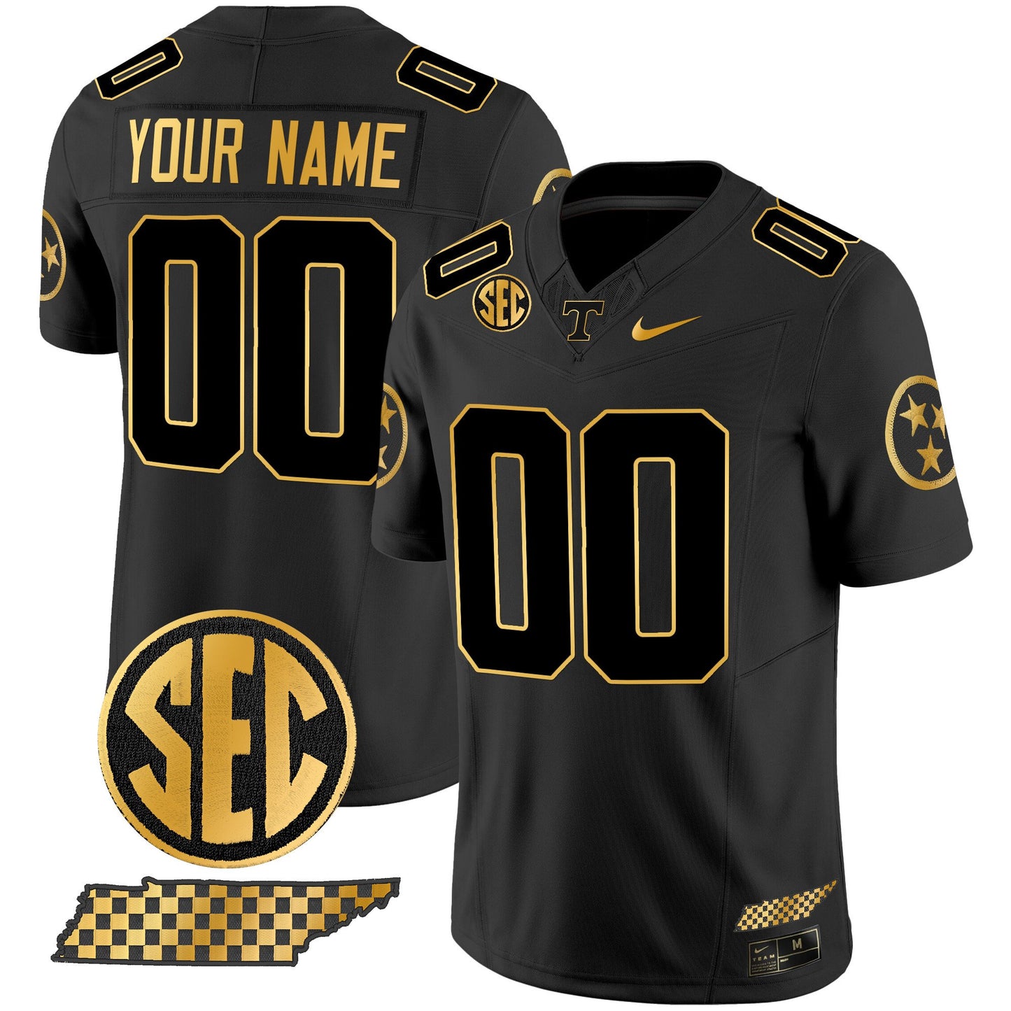 Tennessee Volunteers 2024 Gold Vapor Limited Custom Jersey V2 - All Stitched