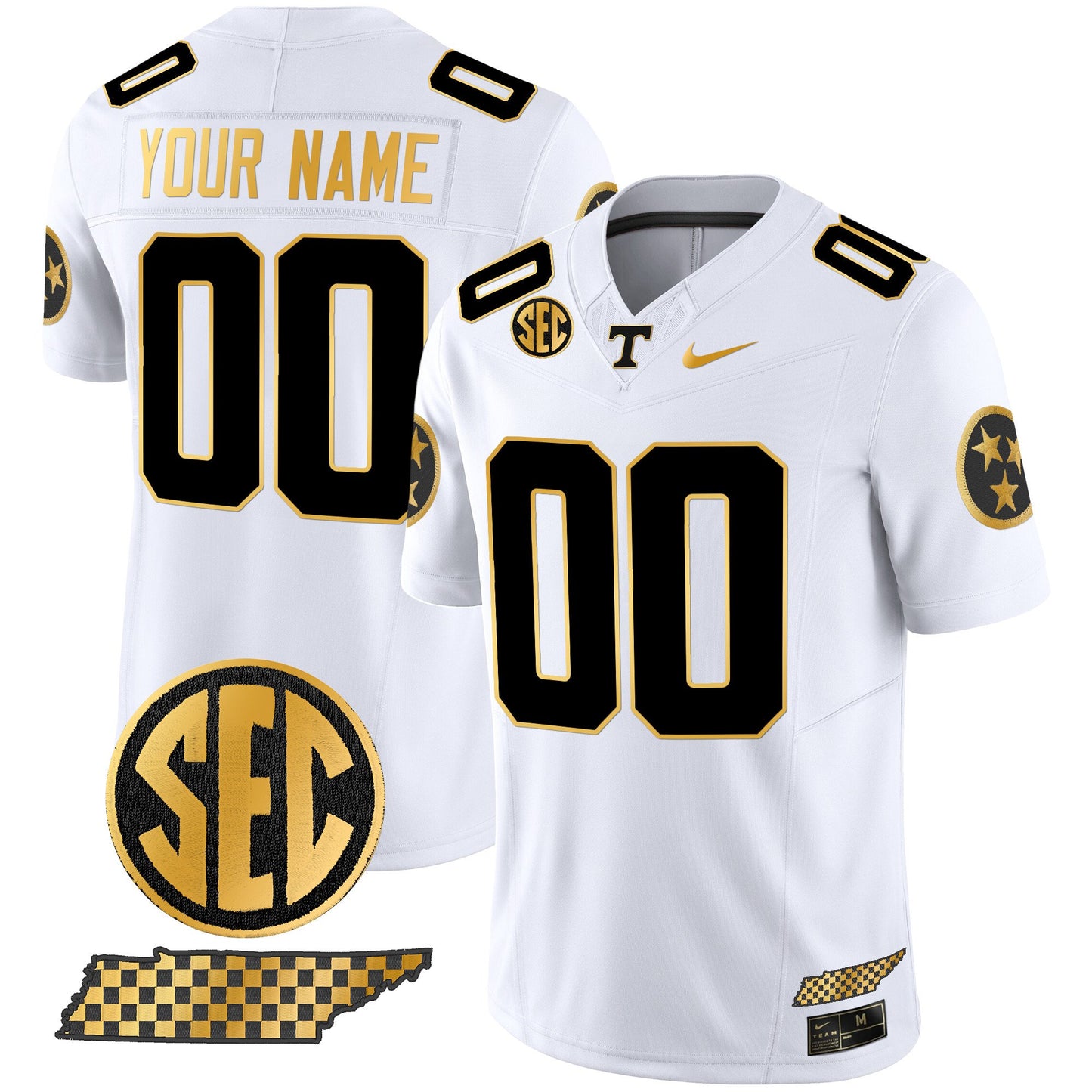 Tennessee Volunteers 2024 Gold Vapor Limited Custom Jersey V2 - All Stitched